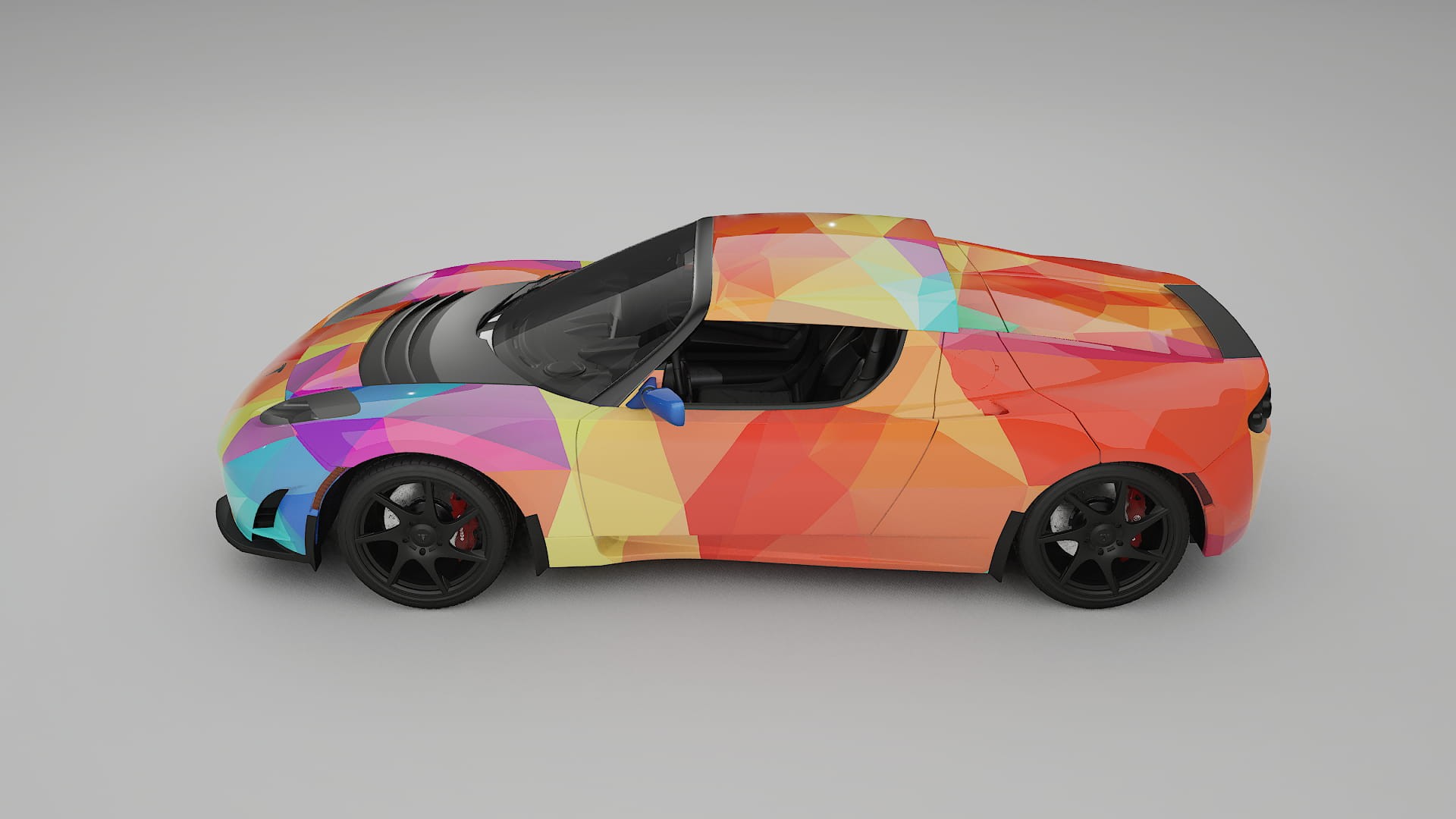 Tesla Roadster 2.5 VECTOR VIBE – Designad Wrap PPF-sats i utskrivbar polyuretanfilm