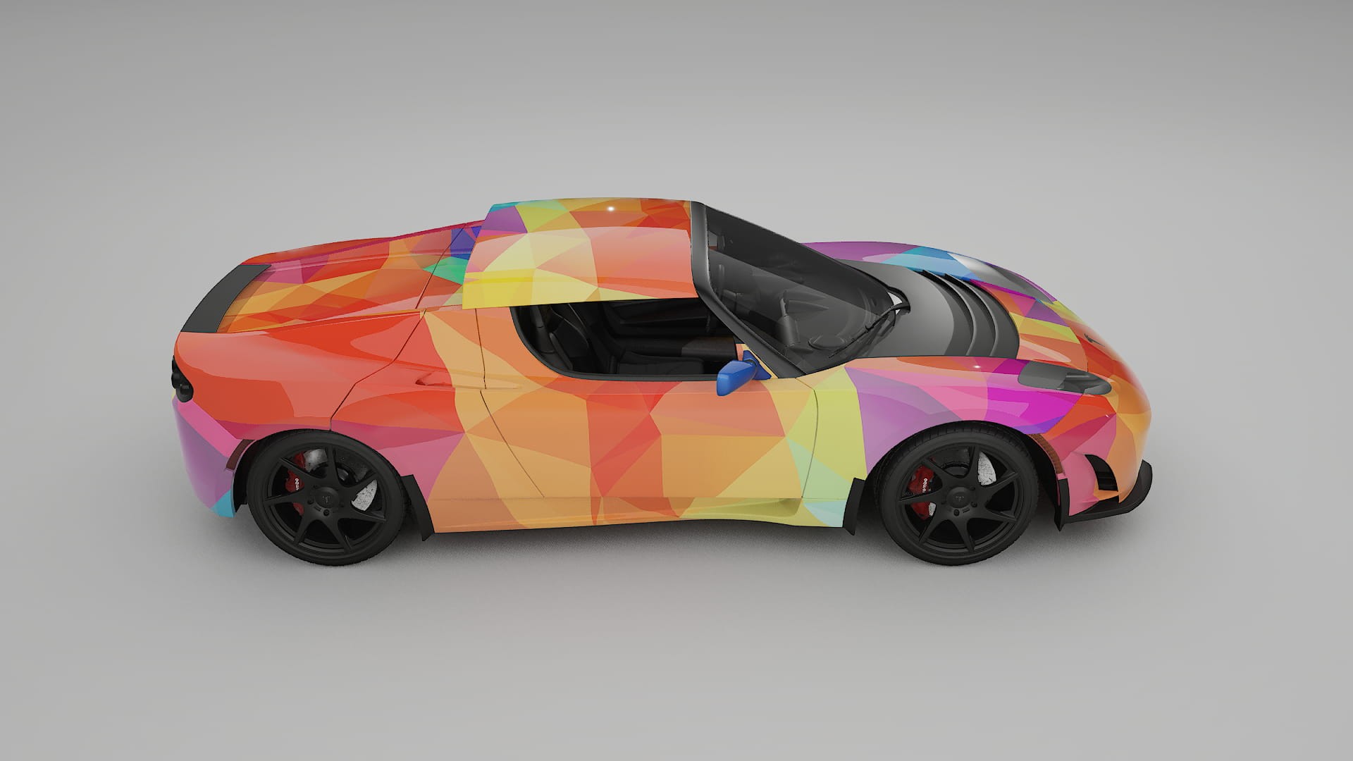 Tesla Roadster 2.5 VECTOR VIBE – Designad Wrap PPF-sats i utskrivbar polyuretanfilm