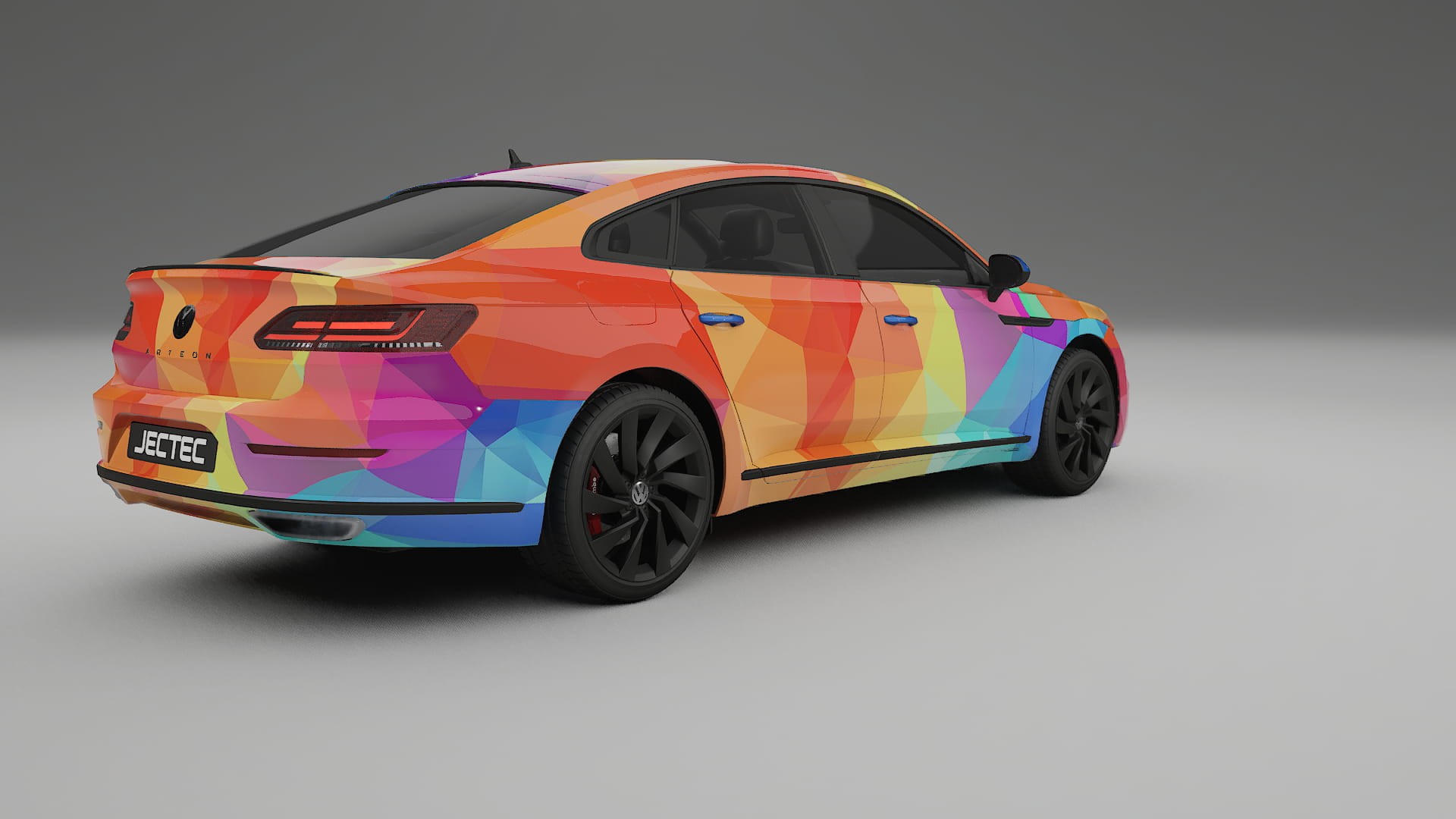 VW Arteon R 3H prefacelift pre-LCI VECTOR VIBE – Designad Wrap PPF-sats i utskrivbar polyuretanfilm