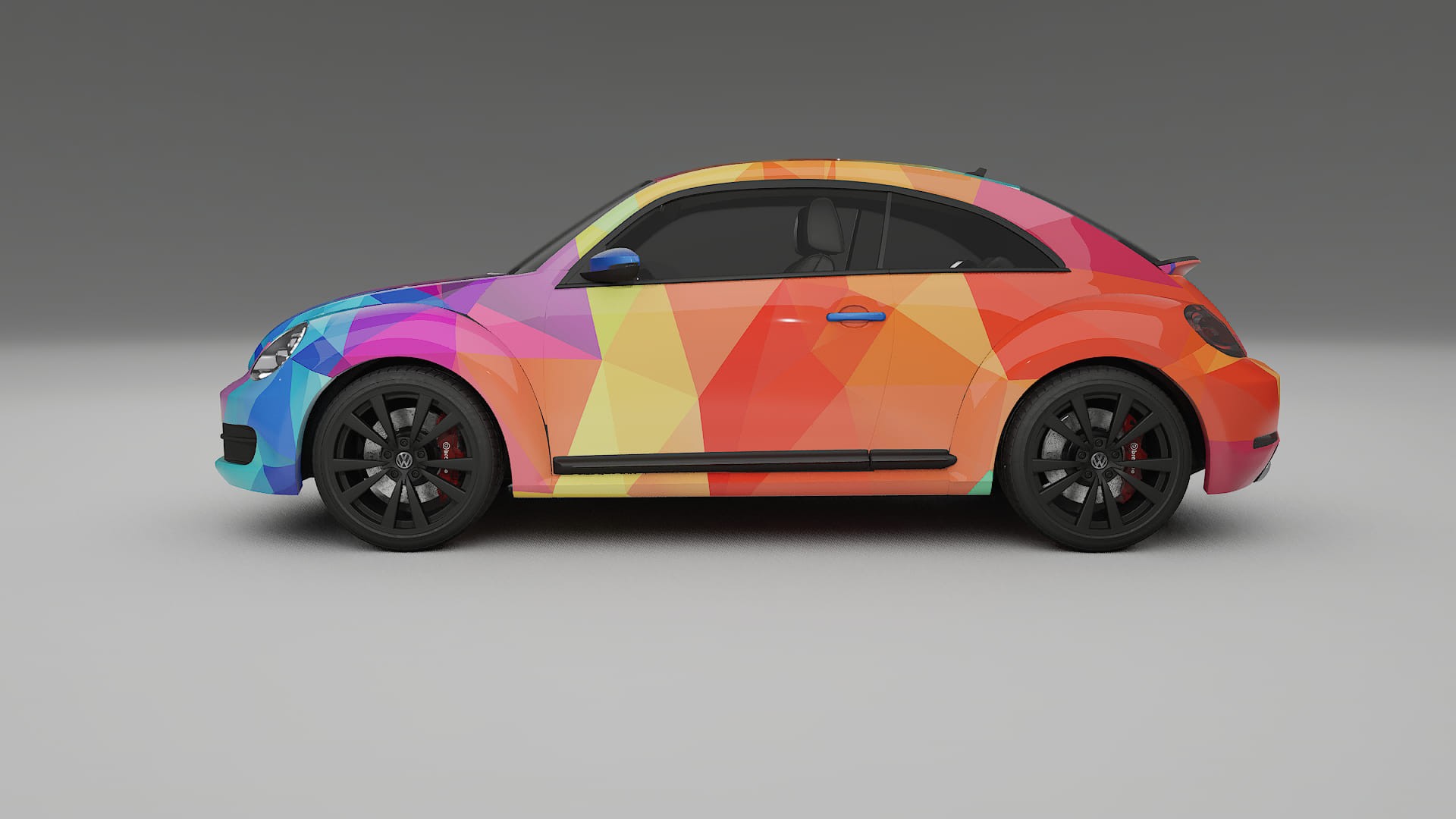 VW Beetle A5 prefacelift pre-LCI VECTOR VIBE – Designad Wrap PPF-sats i utskrivbar polyuretanfilm