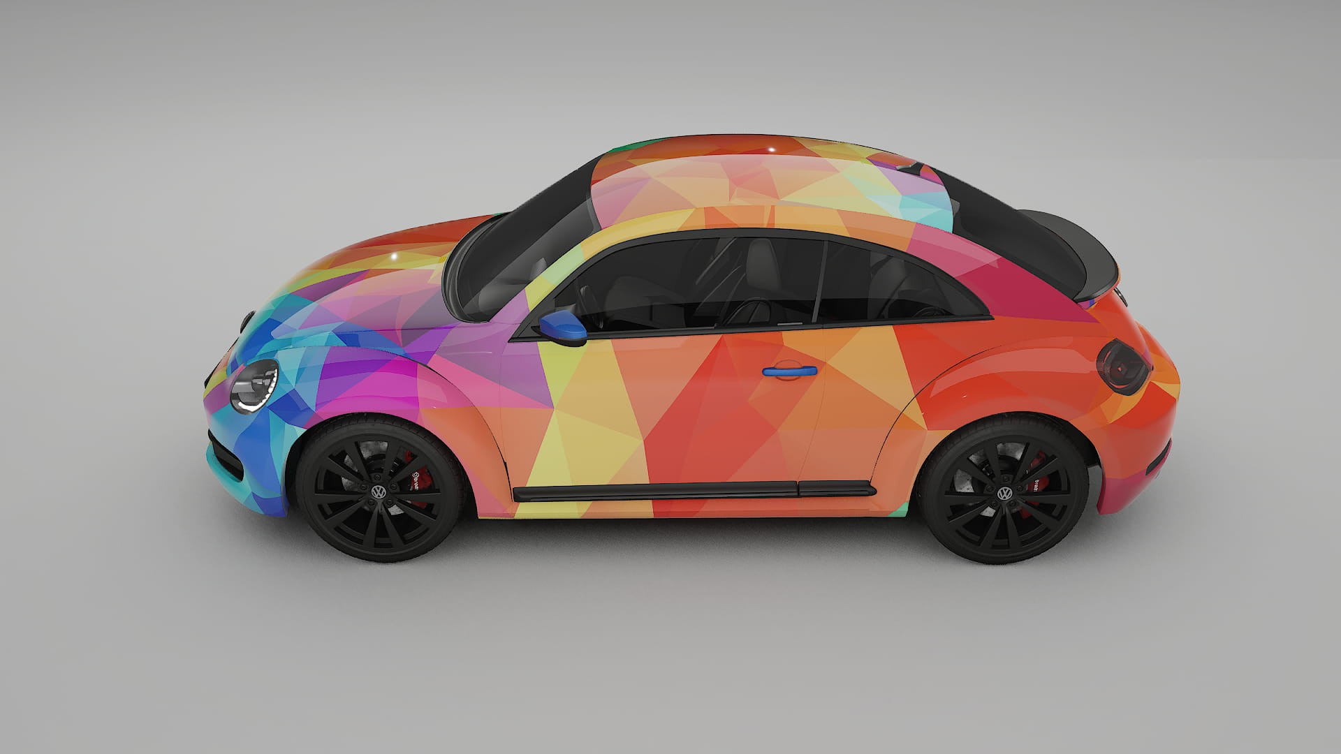 VW Beetle A5 prefacelift pre-LCI VECTOR VIBE – Designad Wrap PPF-sats i utskrivbar polyuretanfilm