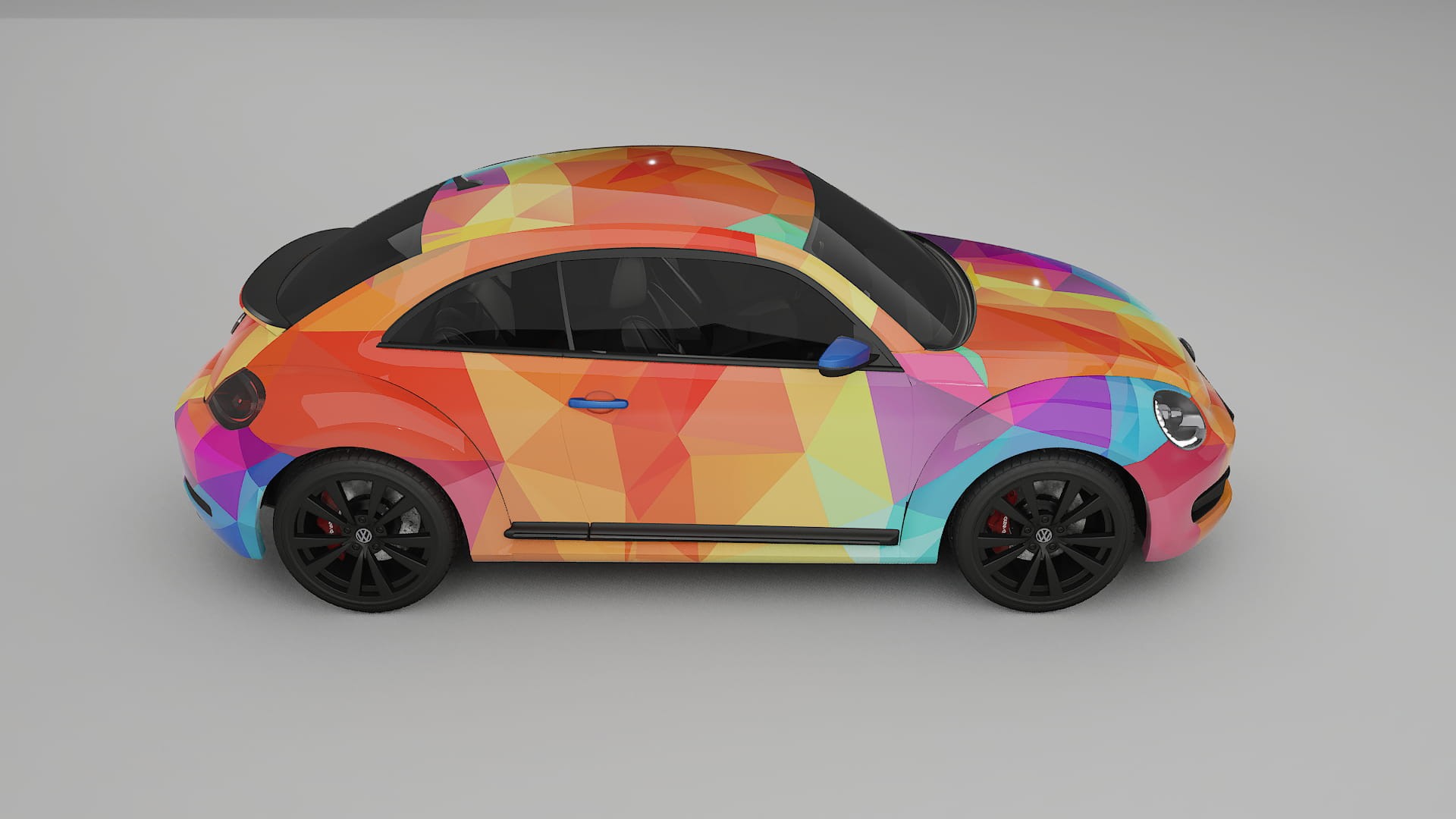 VW Beetle A5 prefacelift pre-LCI VECTOR VIBE – Designad Wrap PPF-sats i utskrivbar polyuretanfilm