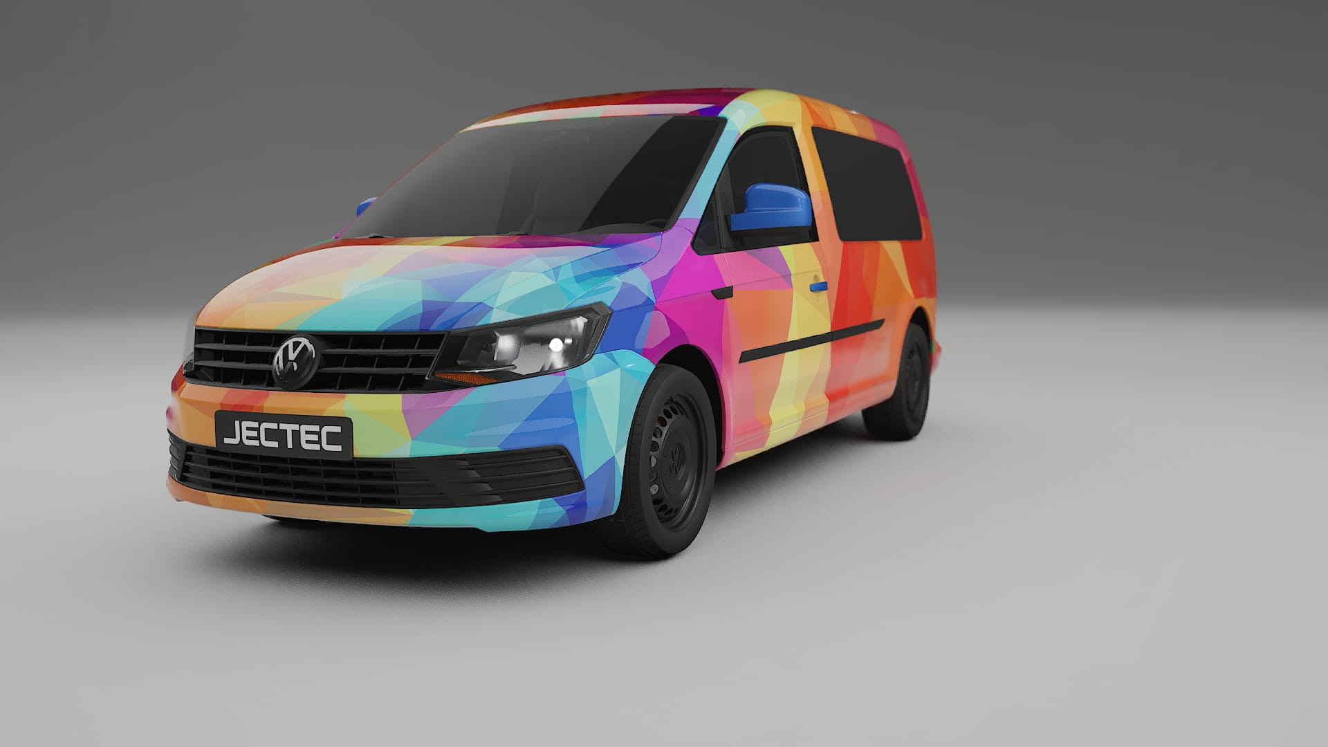 VW Caddy Maxi SB VECTOR VIBE – Designad Wrap PPF-sats i utskrivbar polyuretanfilm