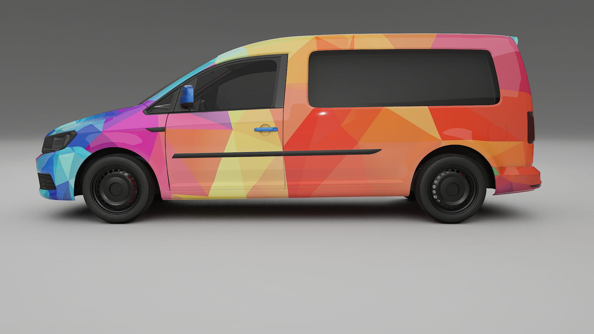 VW Caddy Maxi SB VECTOR VIBE – Designad Wrap PPF-sats i utskrivbar polyuretanfilm