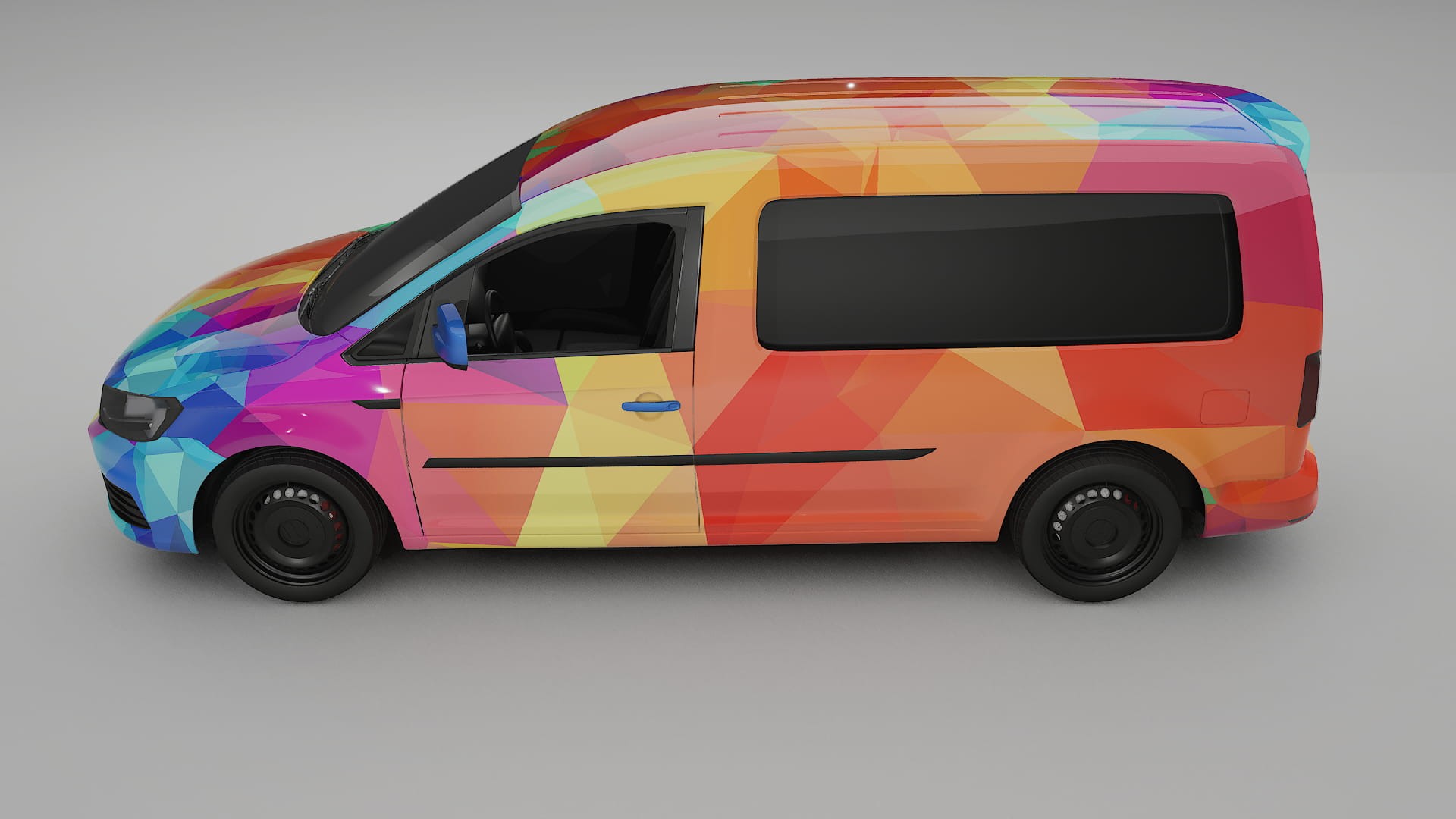 VW Caddy Maxi SB VECTOR VIBE – Designad Wrap PPF-sats i utskrivbar polyuretanfilm