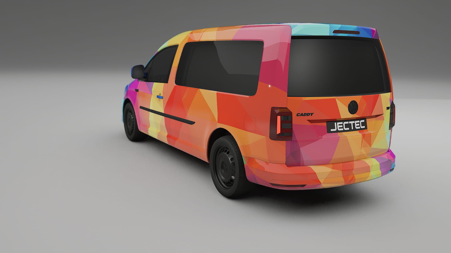 VW Caddy Maxi SB VECTOR VIBE – Designad Wrap PPF-sats i utskrivbar polyuretanfilm
