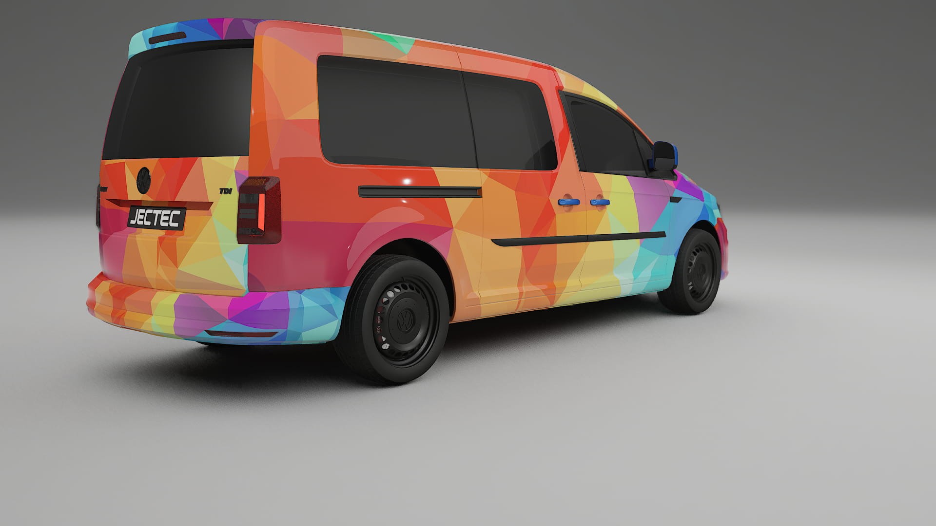 VW Caddy Maxi SB VECTOR VIBE – Designad Wrap PPF-sats i utskrivbar polyuretanfilm
