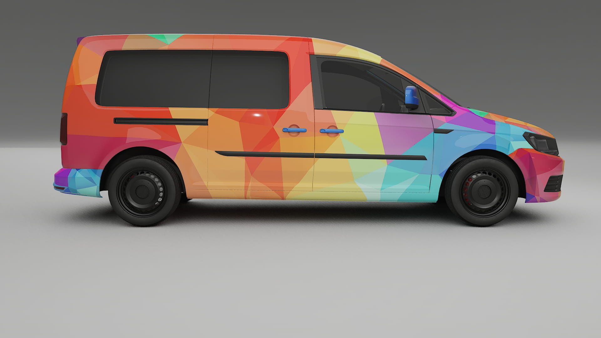 VW Caddy Maxi SB VECTOR VIBE – Designad Wrap PPF-sats i utskrivbar polyuretanfilm