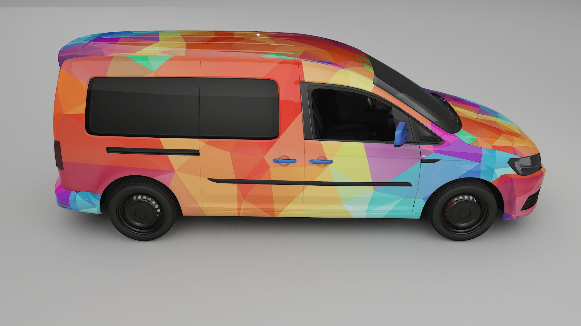 VW Caddy Maxi SB VECTOR VIBE – Designad Wrap PPF-sats i utskrivbar polyuretanfilm