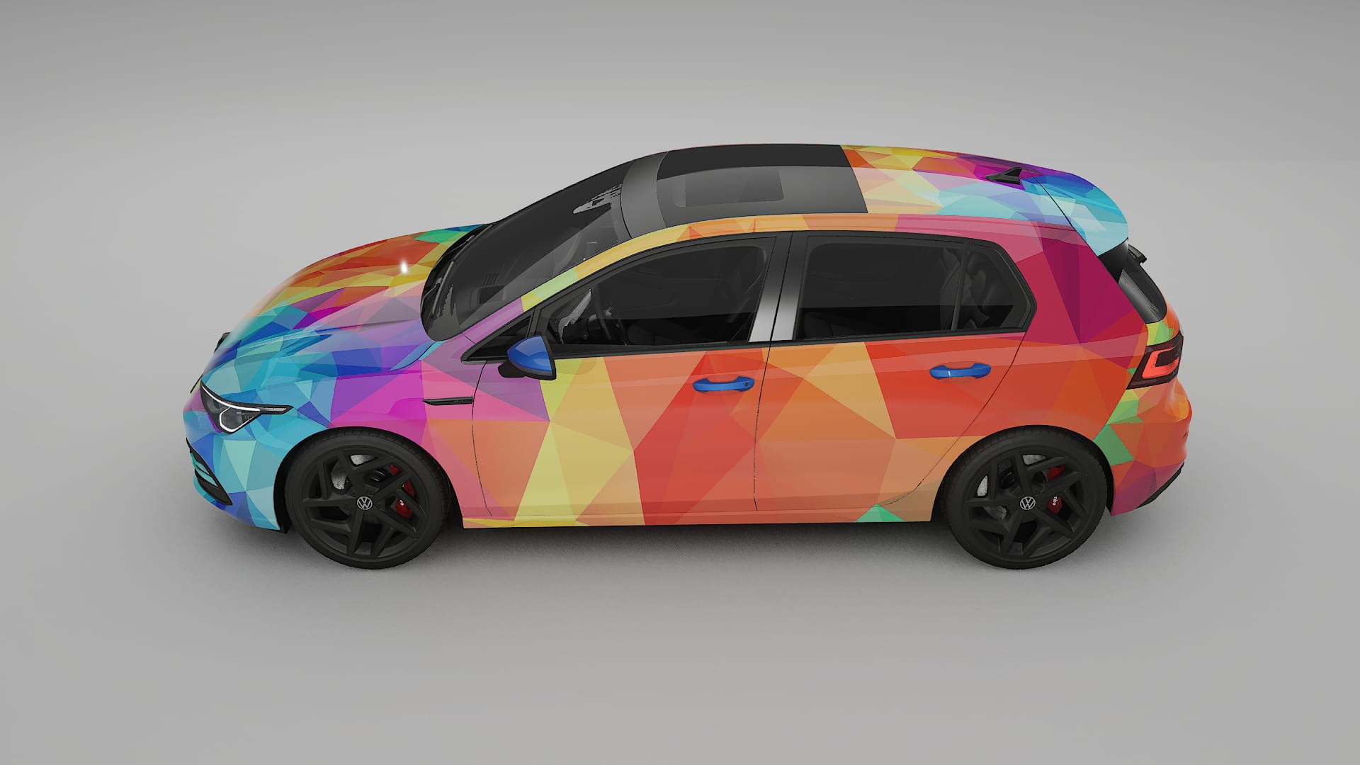 VW Golf Mk8 VECTOR VIBE – Designad Wrap PPF-sats i utskrivbar polyuretanfilm