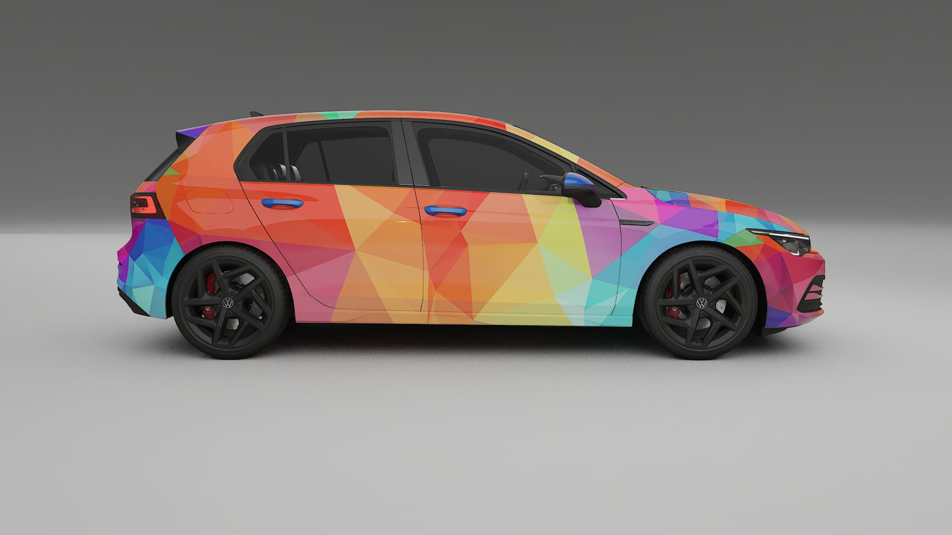 VW Golf Mk8 VECTOR VIBE – Designad Wrap PPF-sats i utskrivbar polyuretanfilm
