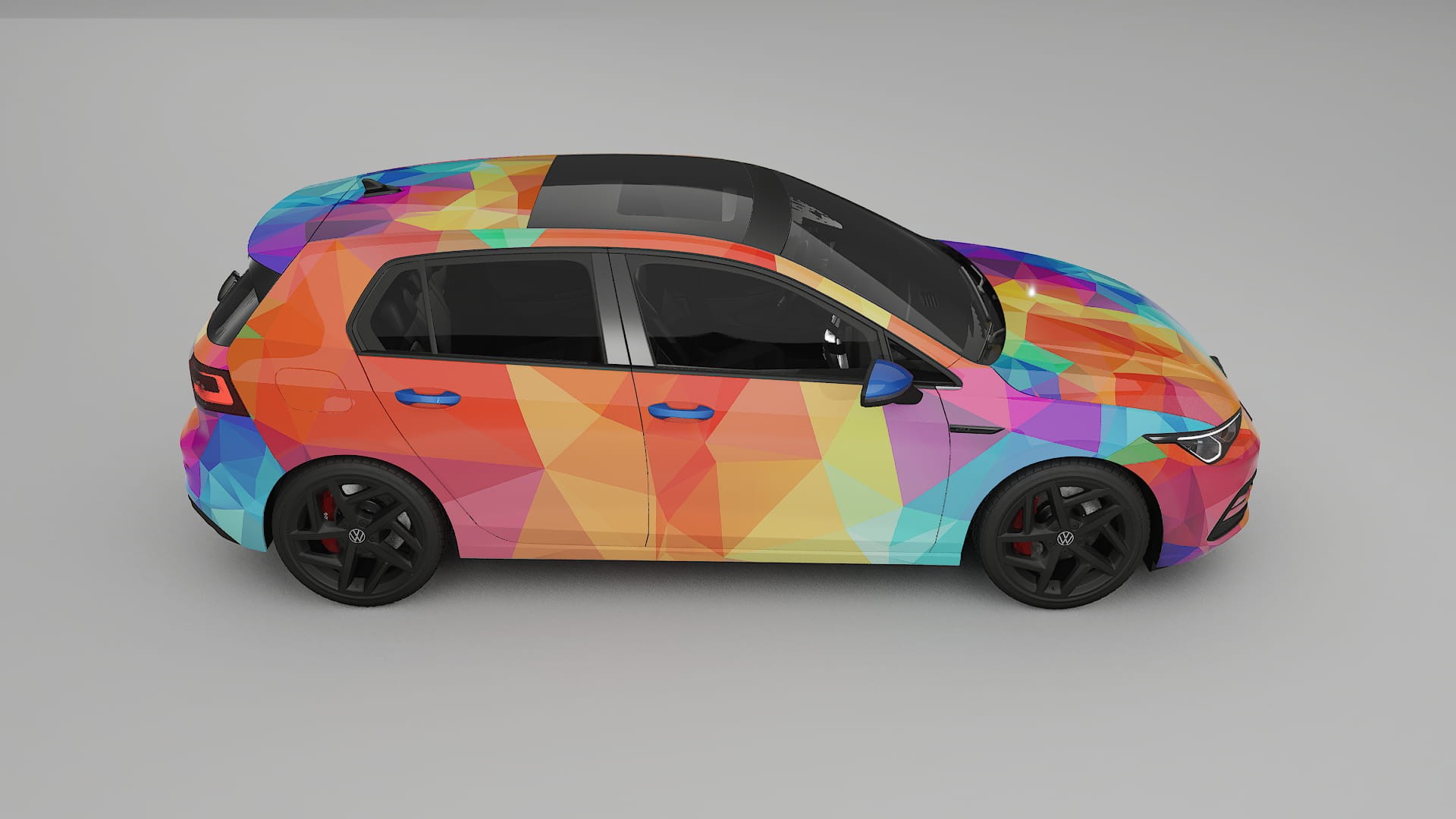 VW Golf Mk8 VECTOR VIBE – Designad Wrap PPF-sats i utskrivbar polyuretanfilm