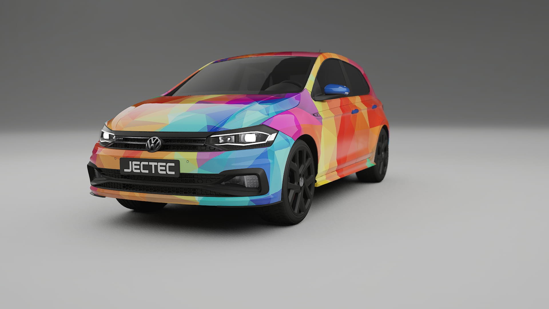 VW Polo GTI VI VECTOR VIBE – Designad Wrap PPF-sats i utskrivbar polyuretanfilm