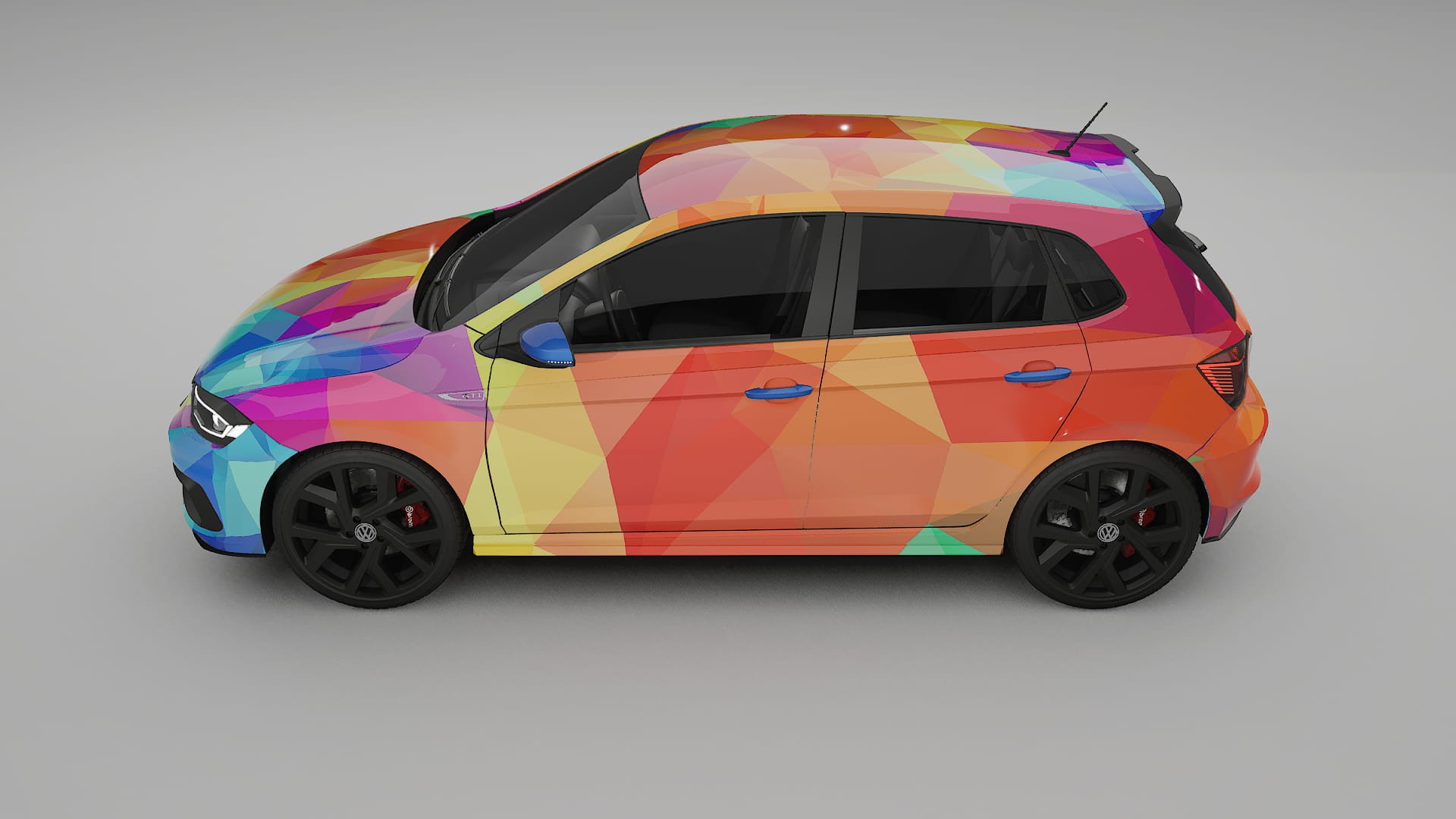 VW Polo GTI VI VECTOR VIBE – Designad Wrap PPF-sats i utskrivbar polyuretanfilm