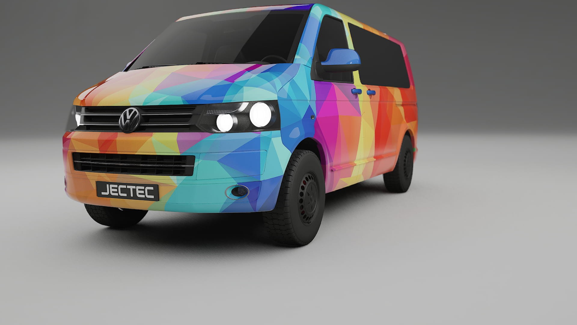 VW Transporter T5 Caravelle VECTOR VIBE – Designad Wrap PPF-sats i utskrivbar polyuretanfilm