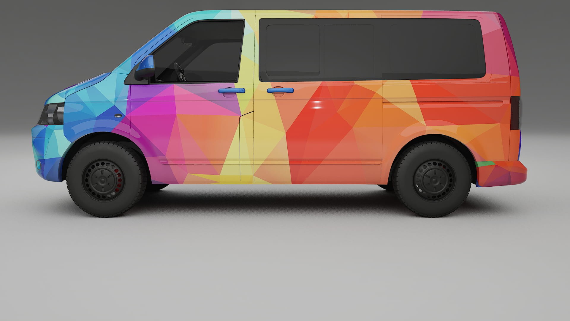VW Transporter T5 Caravelle VECTOR VIBE – Designad Wrap PPF-sats i utskrivbar polyuretanfilm
