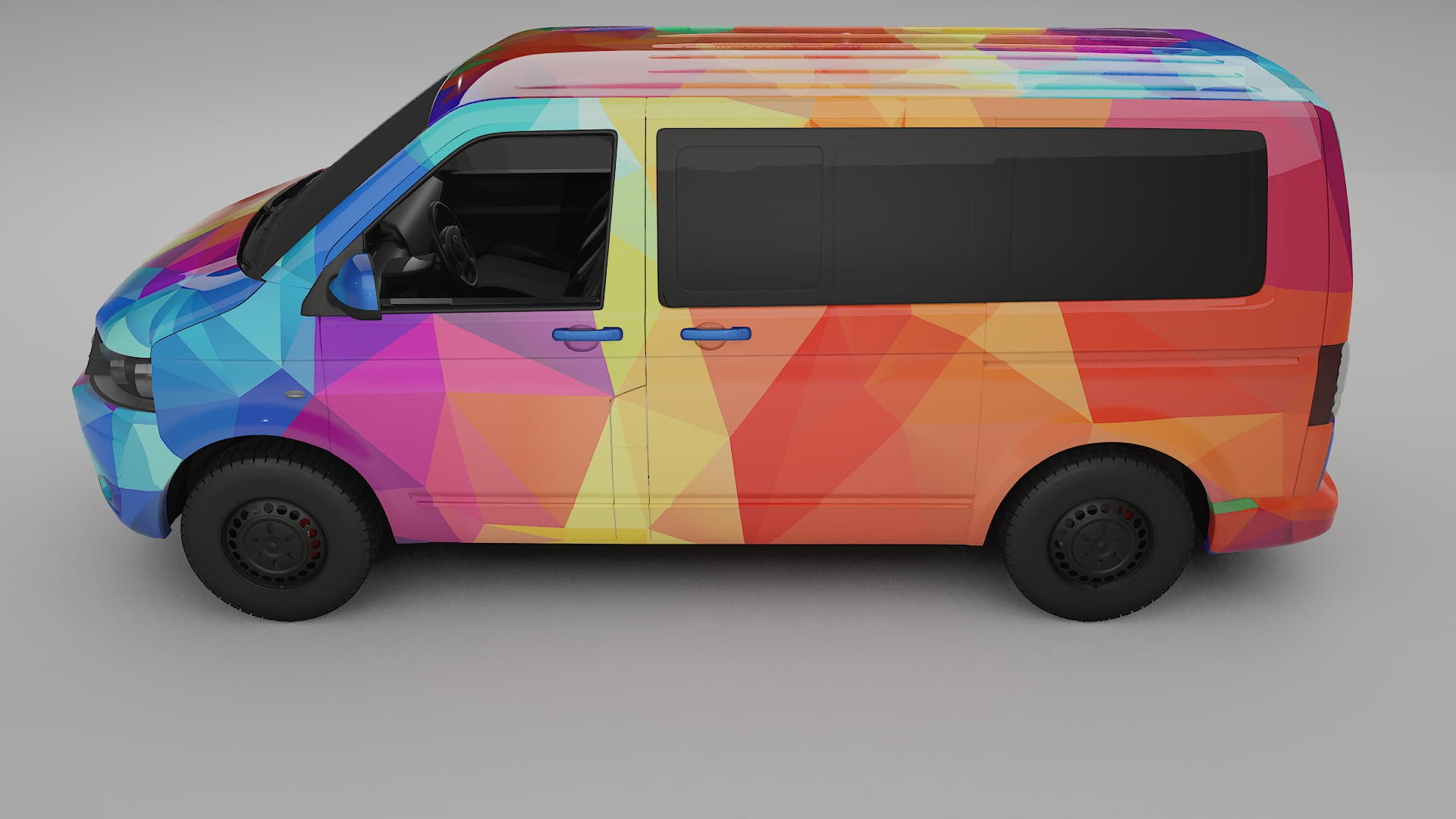 VW Transporter T5 Caravelle VECTOR VIBE – Designad Wrap PPF-sats i utskrivbar polyuretanfilm