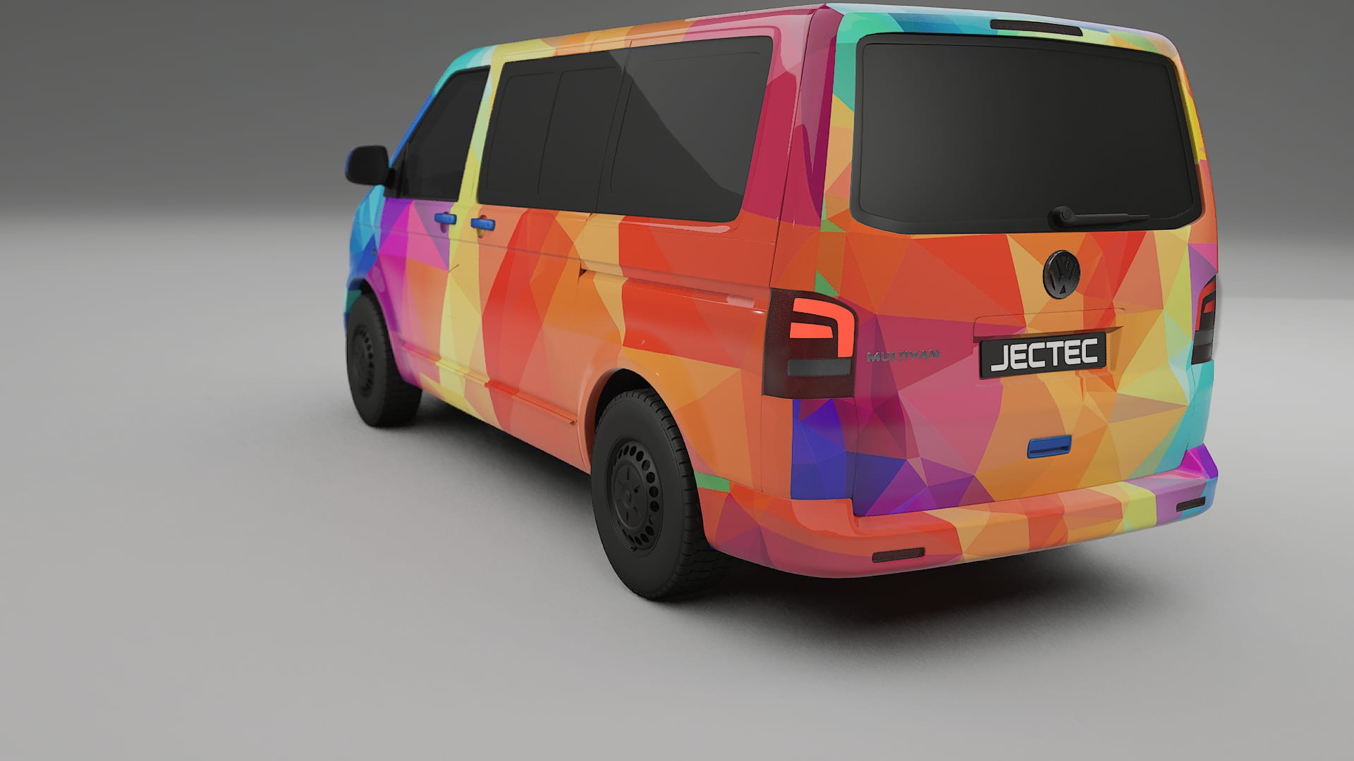 VW Transporter T5 Caravelle VECTOR VIBE – Designad Wrap PPF-sats i utskrivbar polyuretanfilm
