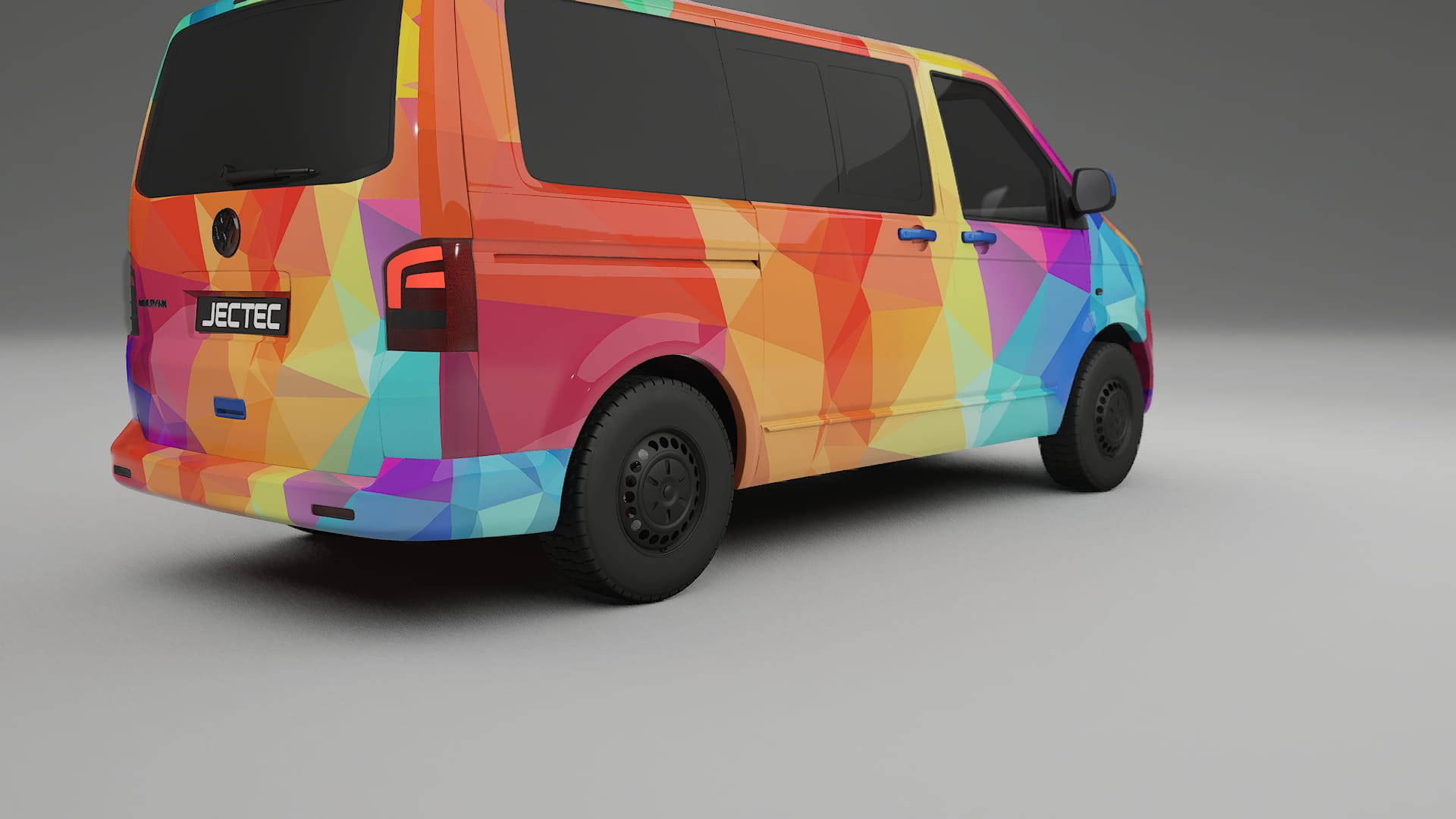 VW Transporter T5 Caravelle VECTOR VIBE – Designad Wrap PPF-sats i utskrivbar polyuretanfilm