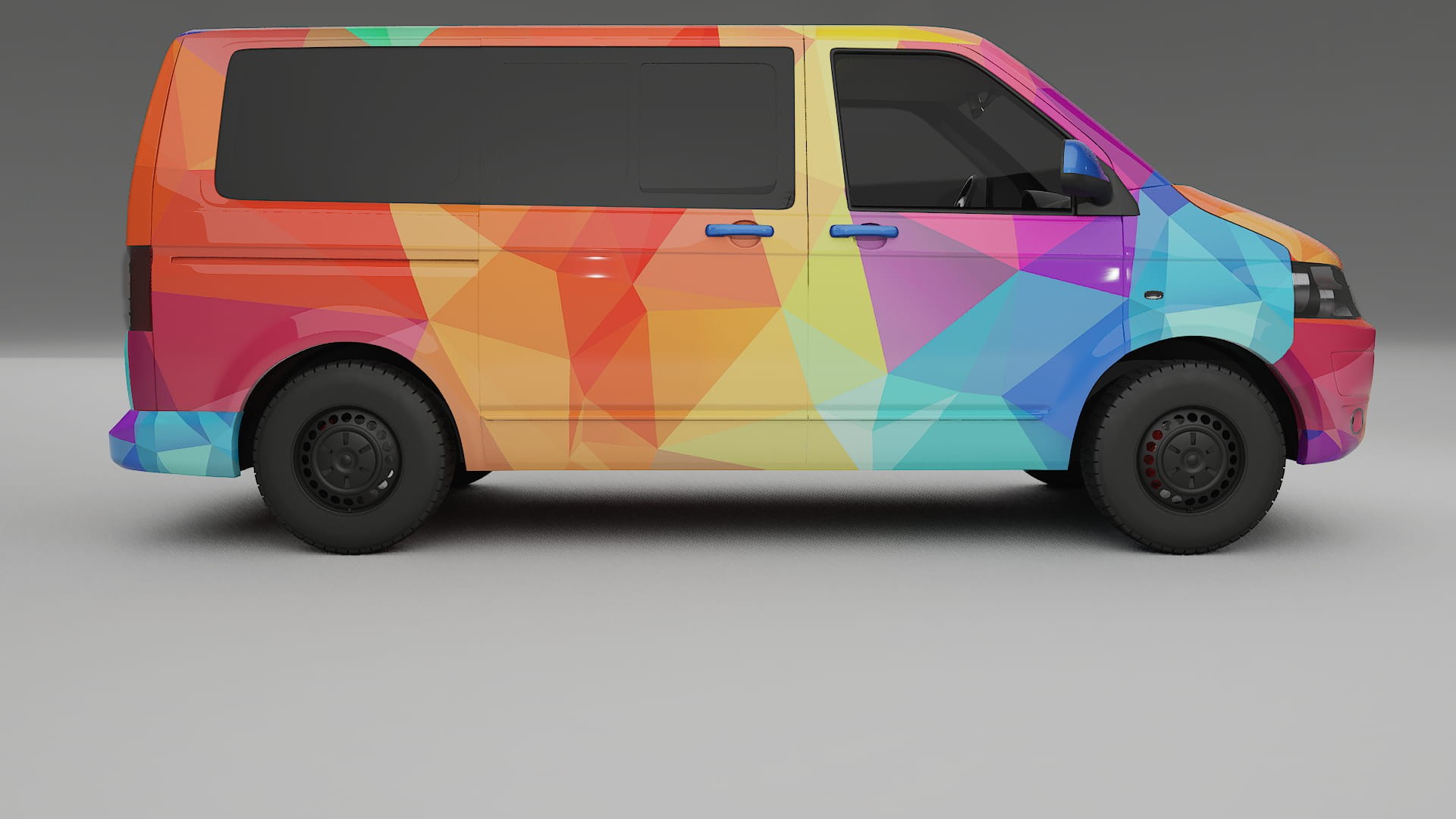 VW Transporter T5 Caravelle VECTOR VIBE – Designad Wrap PPF-sats i utskrivbar polyuretanfilm