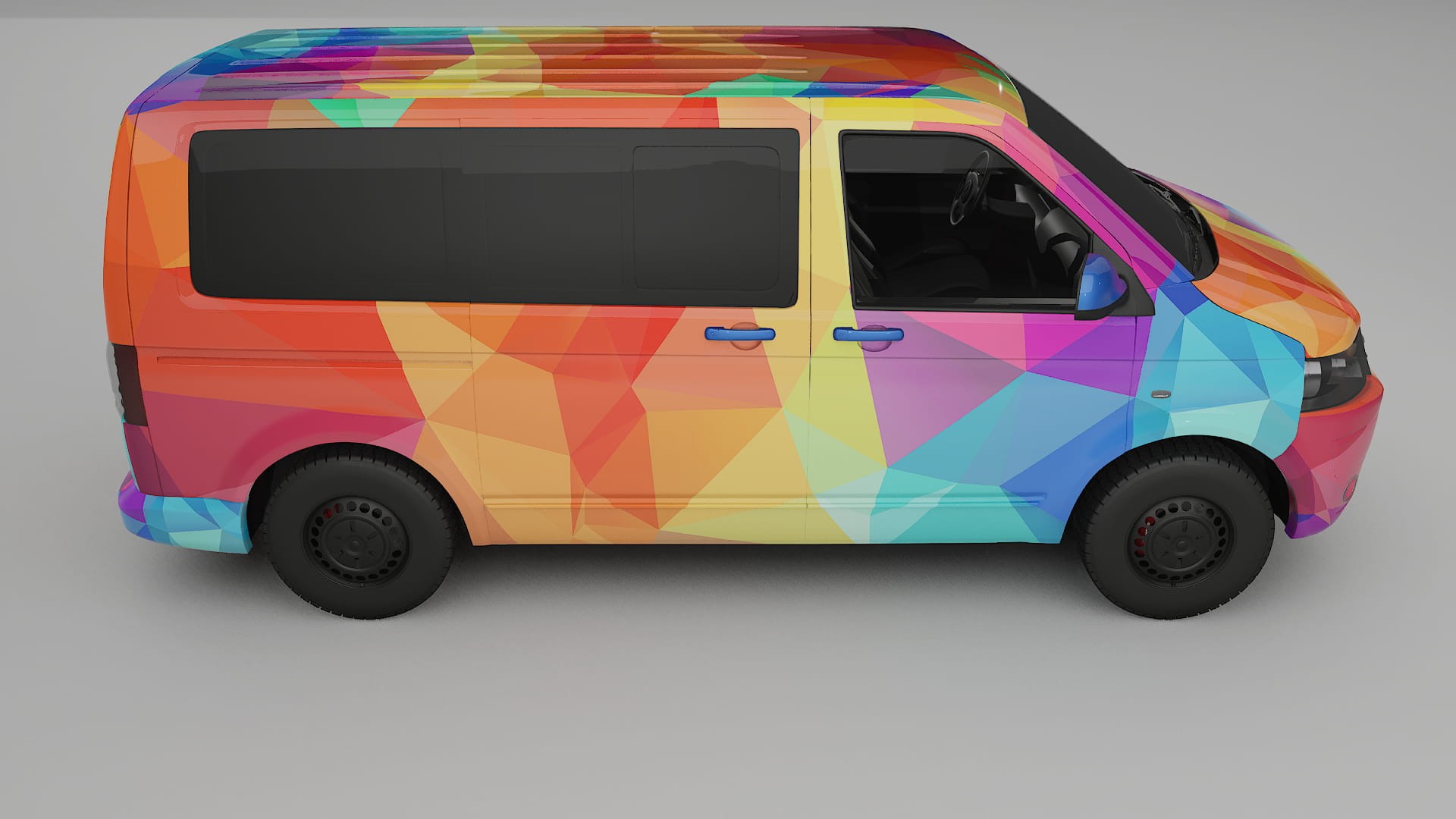 VW Transporter T5 Caravelle VECTOR VIBE – Designad Wrap PPF-sats i utskrivbar polyuretanfilm