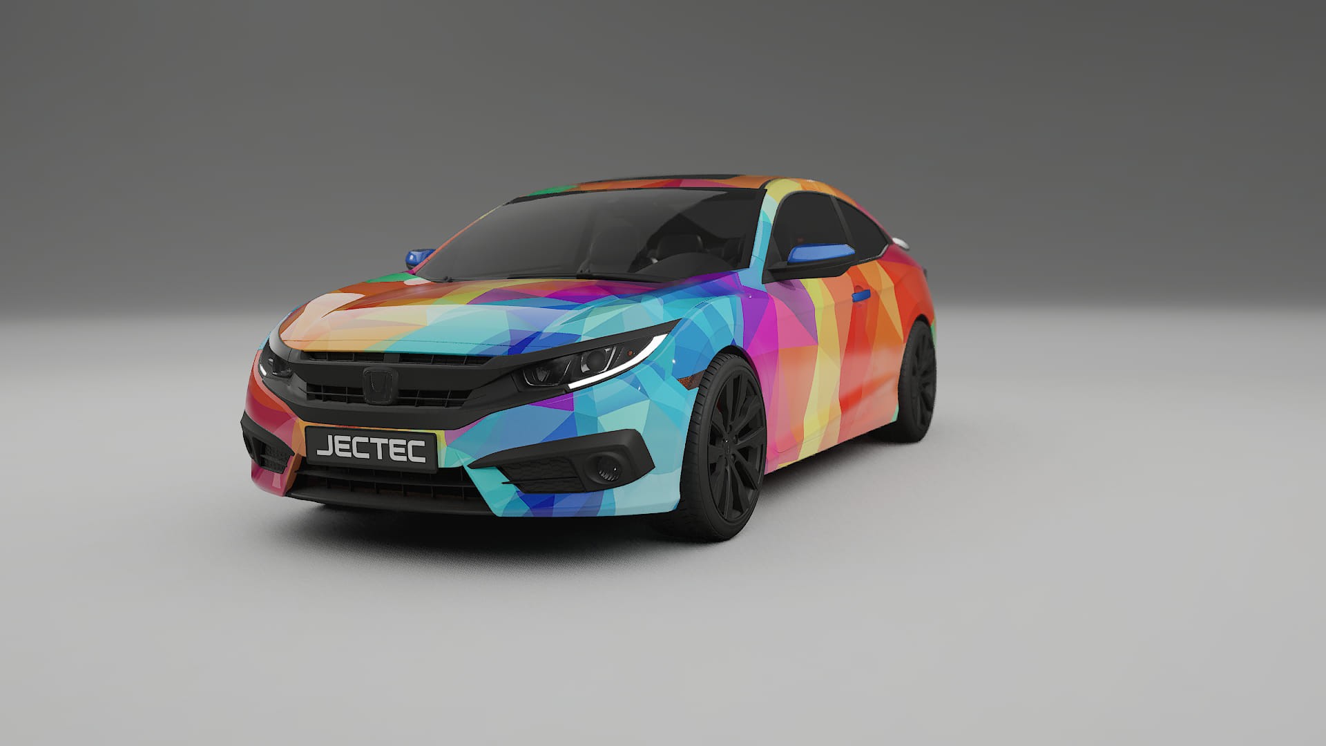 Honda Civic coupe prefacelift pre-LCI VECTOR VIBE – Designad Wrap PPF-sats i utskrivbar polyuretanfilm
