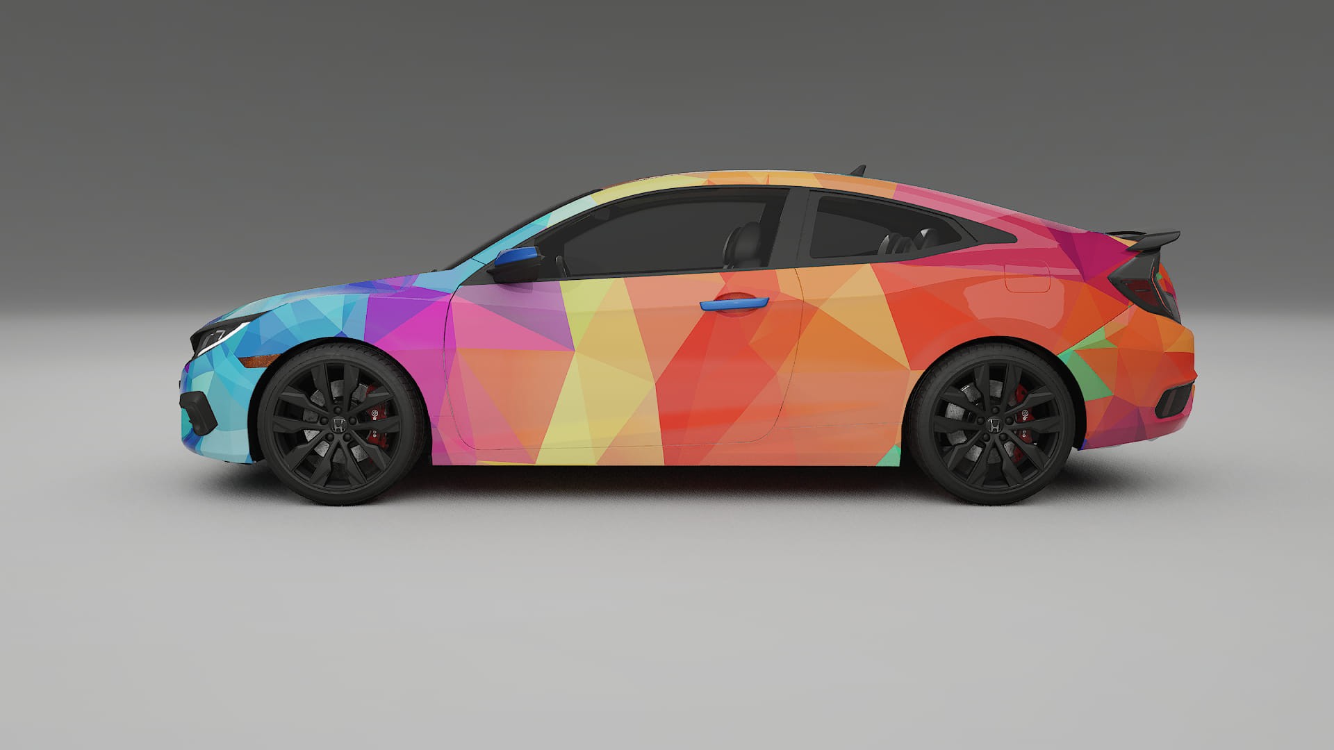 Honda Civic coupe prefacelift pre-LCI VECTOR VIBE – Designad Wrap PPF-sats i utskrivbar polyuretanfilm