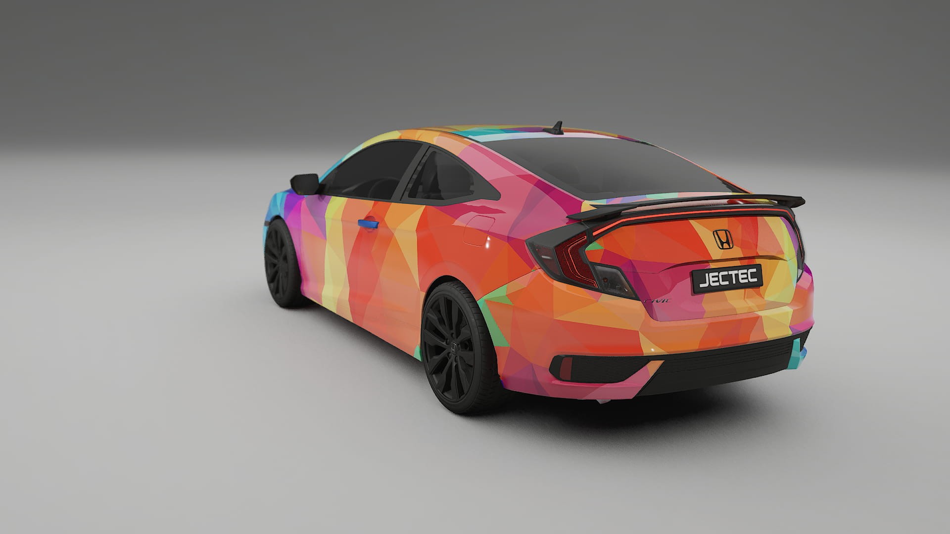Honda Civic coupe prefacelift pre-LCI VECTOR VIBE – Designad Wrap PPF-sats i utskrivbar polyuretanfilm