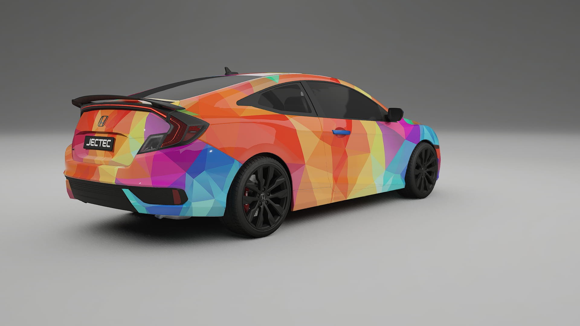 Honda Civic coupe prefacelift pre-LCI VECTOR VIBE – Designad Wrap PPF-sats i utskrivbar polyuretanfilm