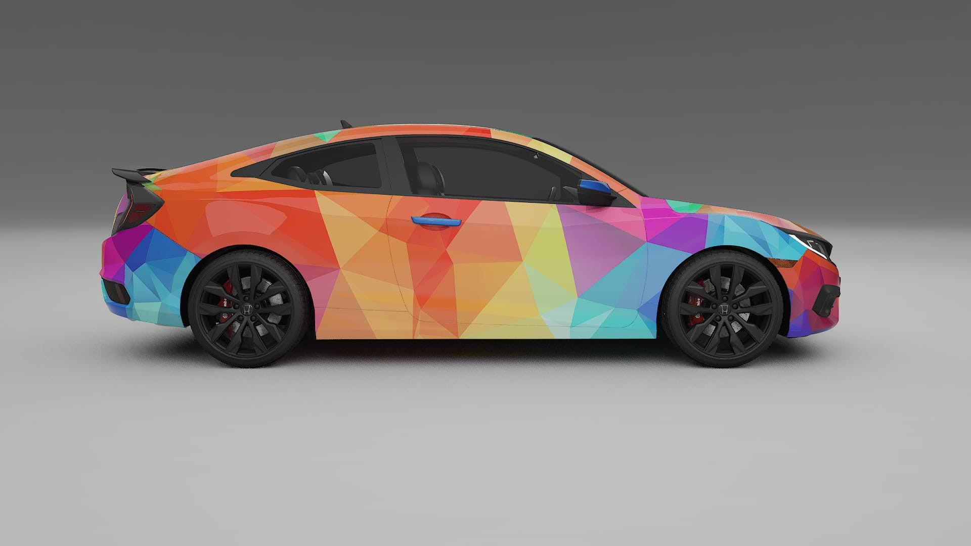 Honda Civic coupe prefacelift pre-LCI VECTOR VIBE – Designad Wrap PPF-sats i utskrivbar polyuretanfilm