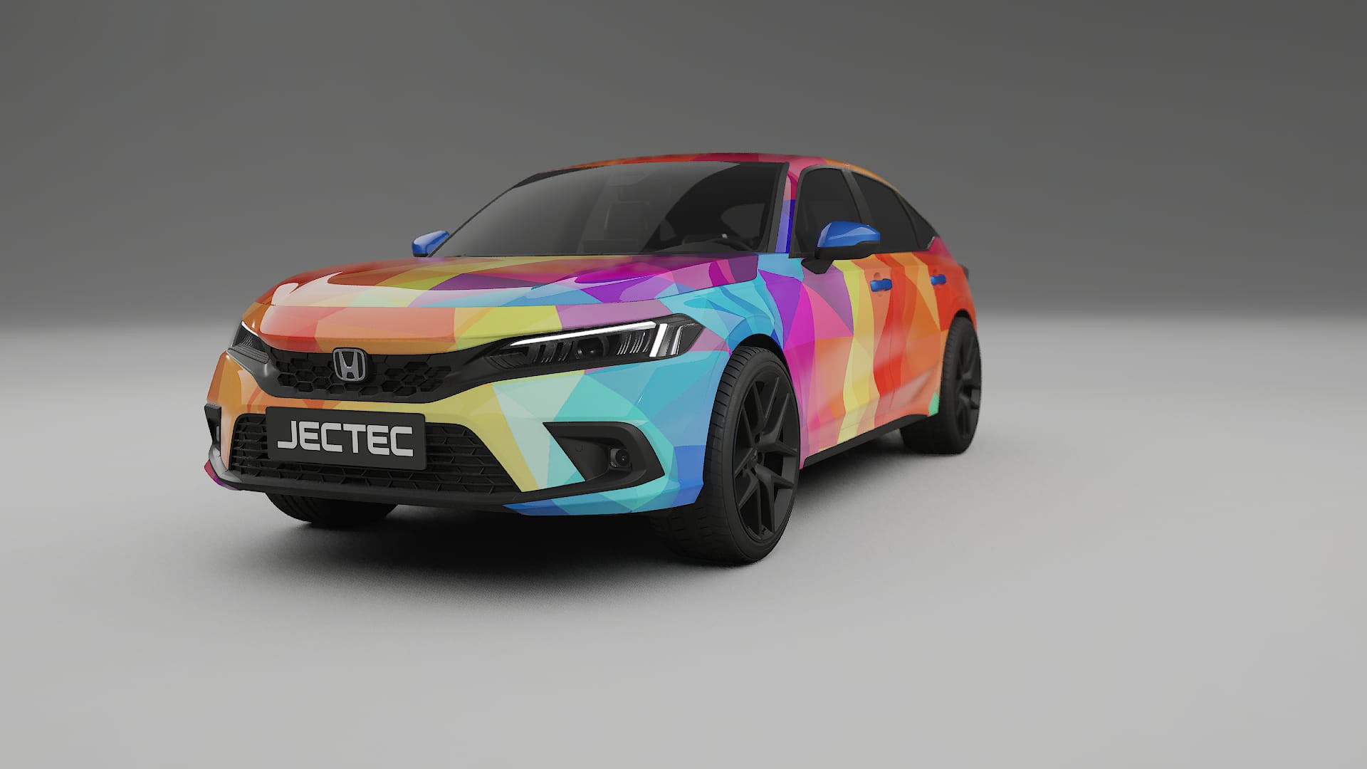Honda Civic hatchback VECTOR VIBE – Designad Wrap PPF-sats i utskrivbar polyuretanfilm