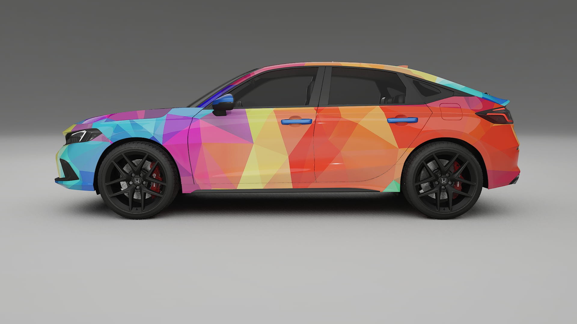 Honda Civic hatchback VECTOR VIBE – Designad Wrap PPF-sats i utskrivbar polyuretanfilm