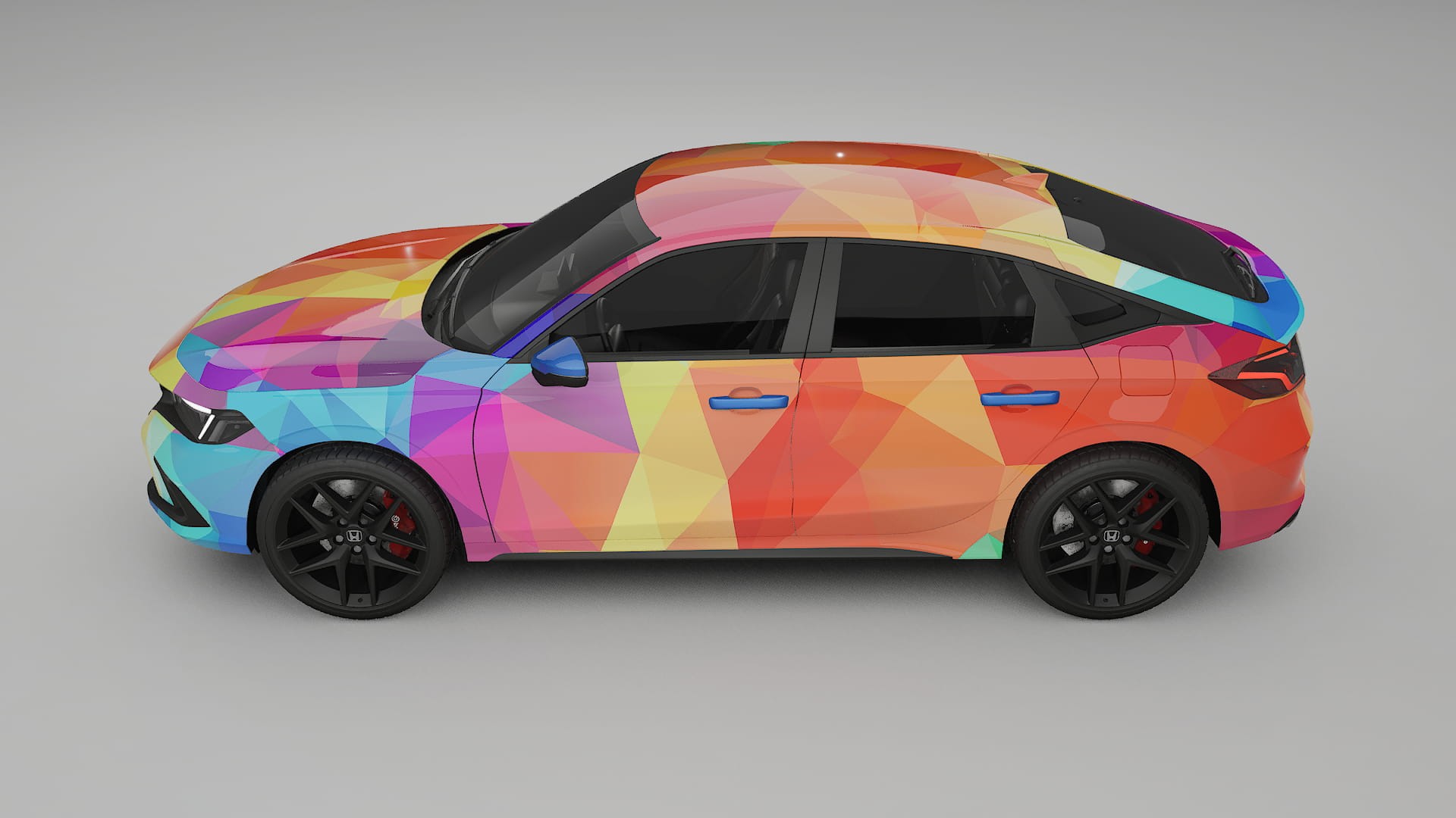 Honda Civic hatchback VECTOR VIBE – Designad Wrap PPF-sats i utskrivbar polyuretanfilm