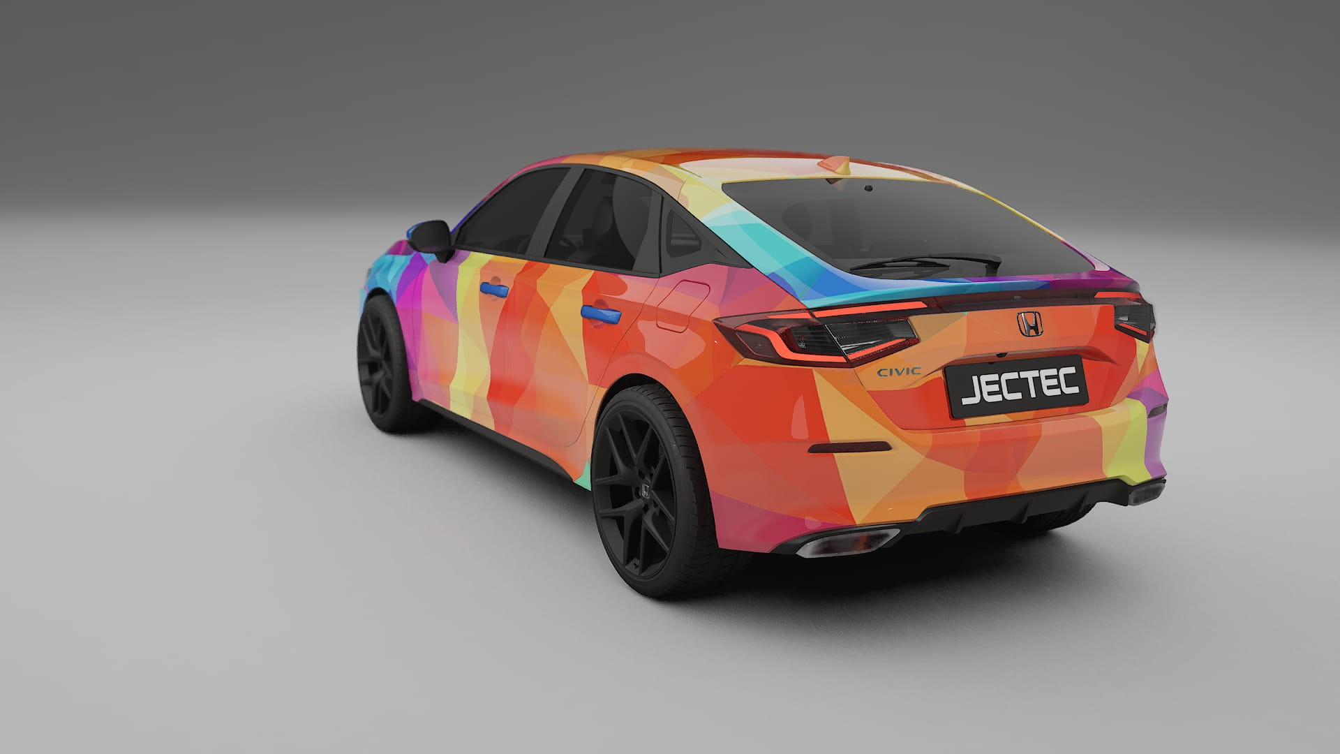Honda Civic hatchback VECTOR VIBE – Designad Wrap PPF-sats i utskrivbar polyuretanfilm