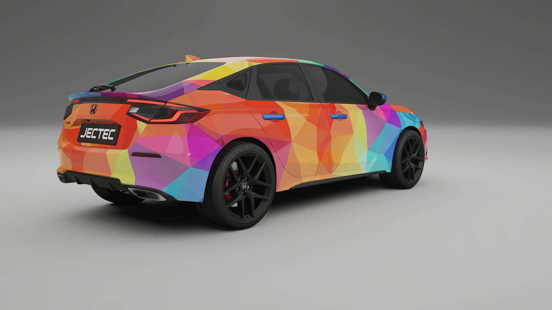 Honda Civic hatchback VECTOR VIBE – Designad Wrap PPF-sats i utskrivbar polyuretanfilm