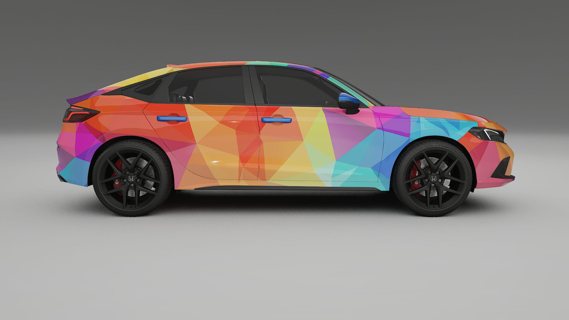 Honda Civic hatchback VECTOR VIBE – Designad Wrap PPF-sats i utskrivbar polyuretanfilm