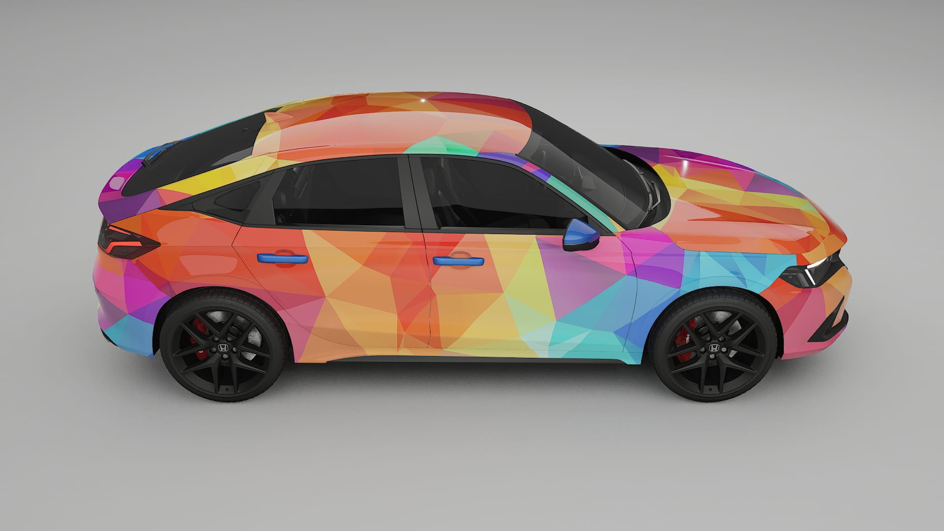 Honda Civic hatchback VECTOR VIBE – Designad Wrap PPF-sats i utskrivbar polyuretanfilm
