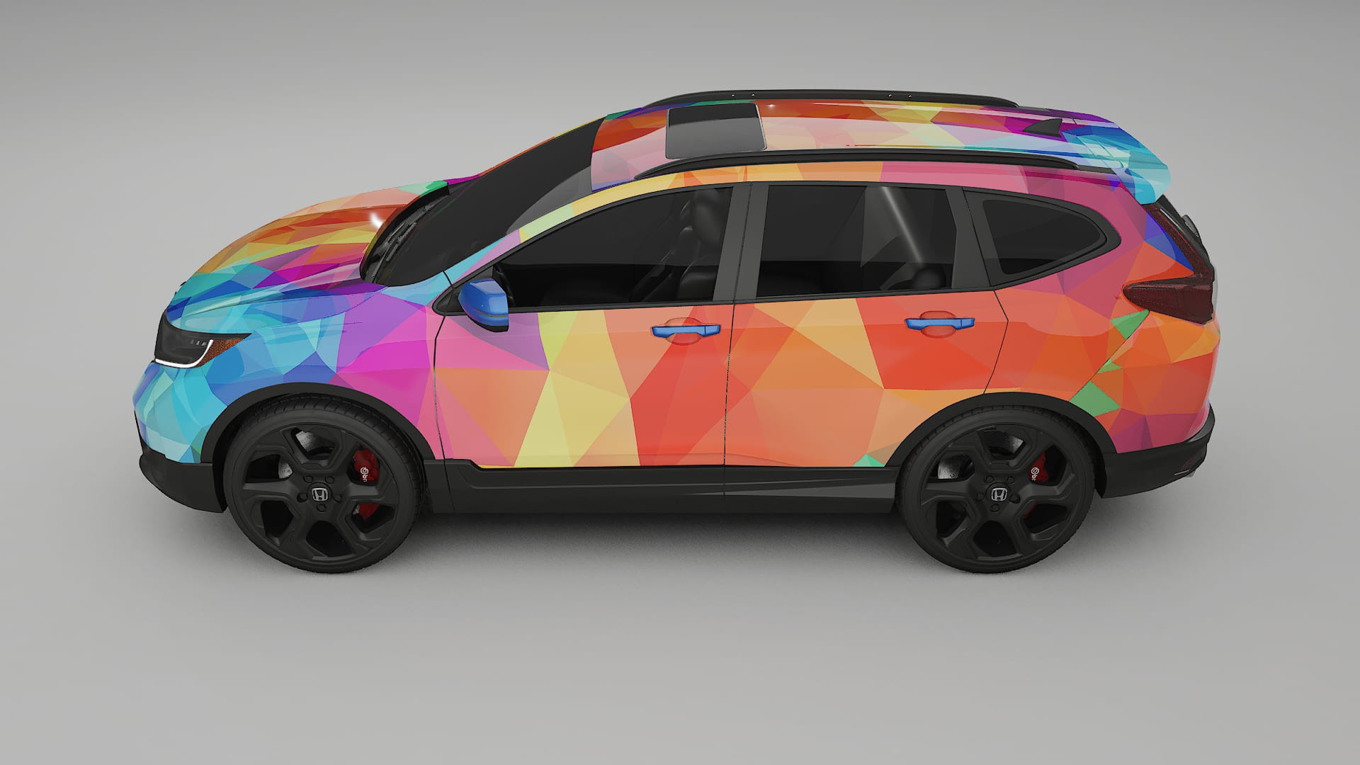 Honda CRV Touring prefacelift pre-LCI VECTOR VIBE – Designad Wrap PPF-sats i utskrivbar polyuretanfilm