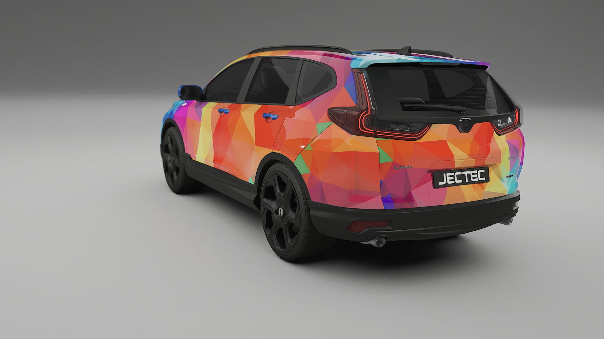 Honda CRV Touring prefacelift pre-LCI VECTOR VIBE – Designad Wrap PPF-sats i utskrivbar polyuretanfilm