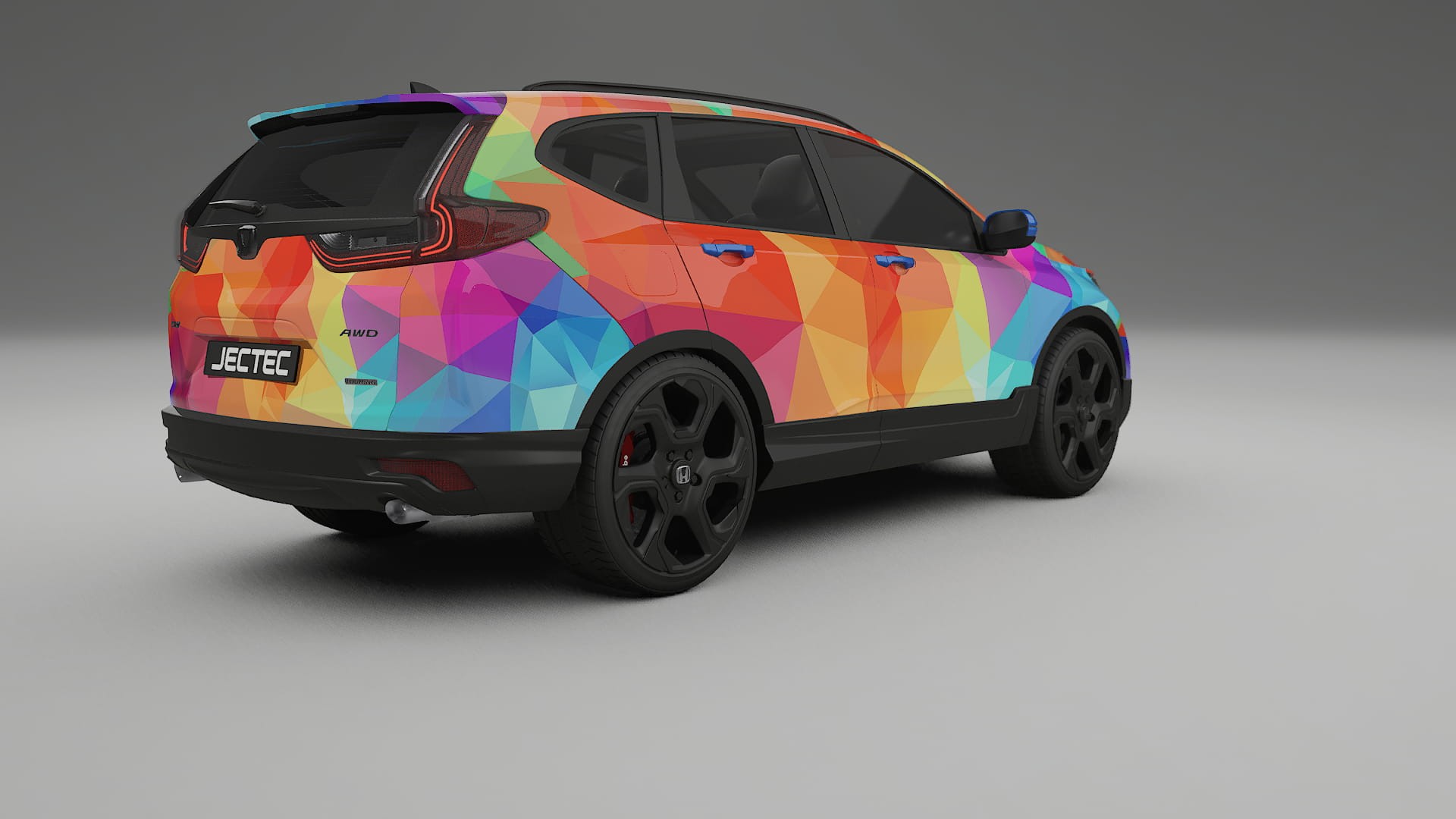 Honda CRV Touring prefacelift pre-LCI VECTOR VIBE – Designad Wrap PPF-sats i utskrivbar polyuretanfilm
