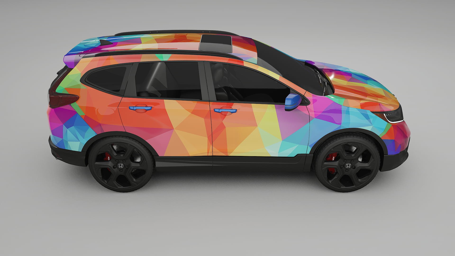 Honda CRV Touring prefacelift pre-LCI VECTOR VIBE – Designad Wrap PPF-sats i utskrivbar polyuretanfilm