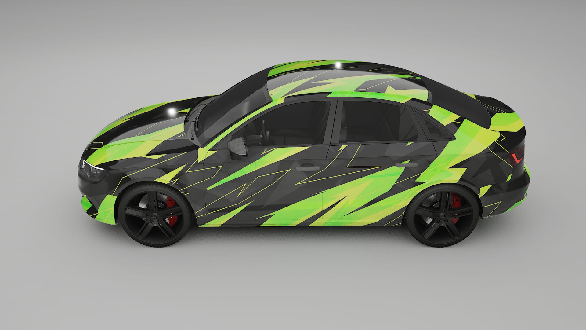 Audi A3 8V sedan prefacelift pre-LCI NINJA TURTLES – Designad Wrap PPF-sats i utskrivbar polyuretanfilm
