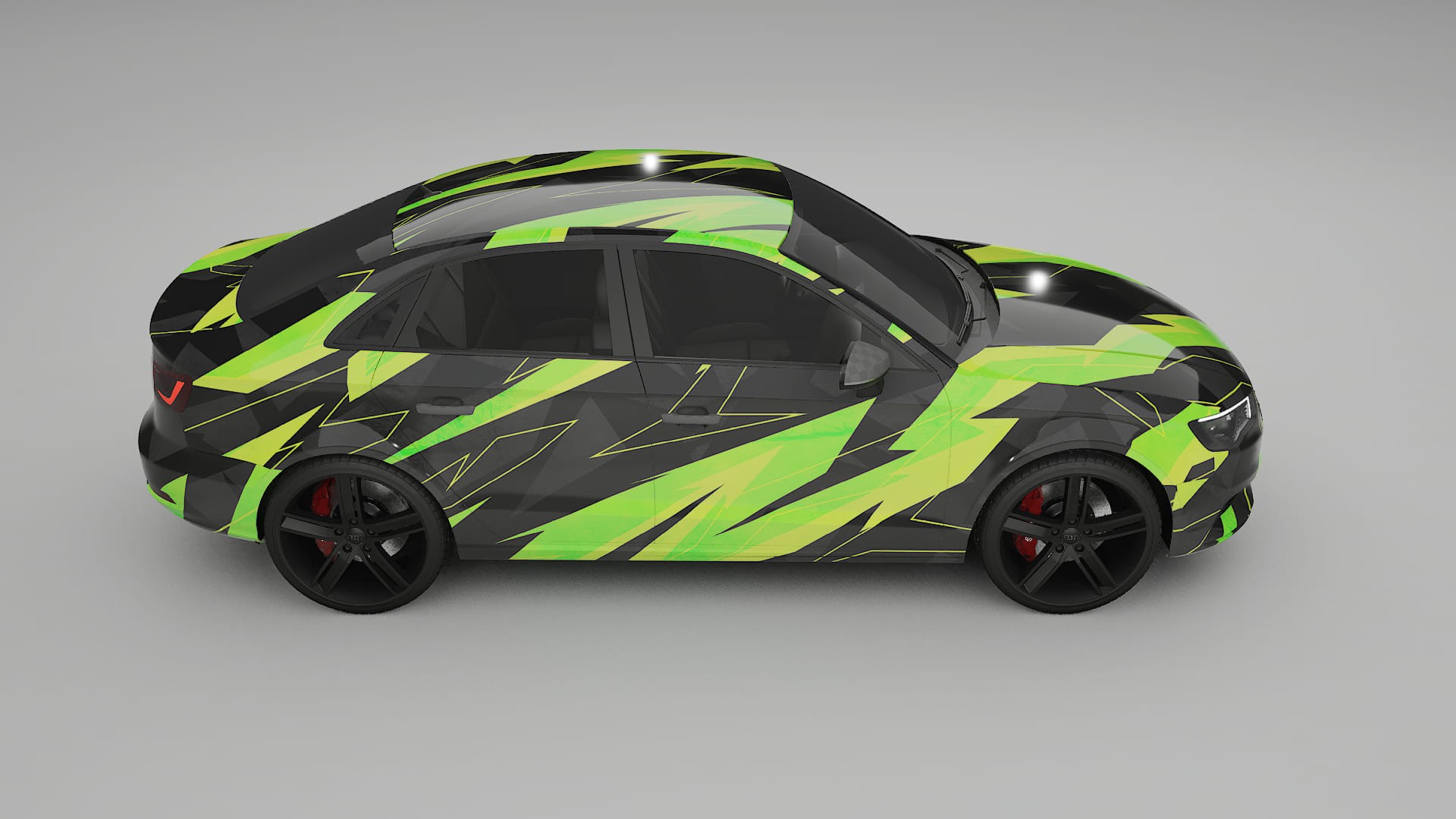 Audi A3 8V sedan prefacelift pre-LCI NINJA TURTLES – Designad Wrap PPF-sats i utskrivbar polyuretanfilm