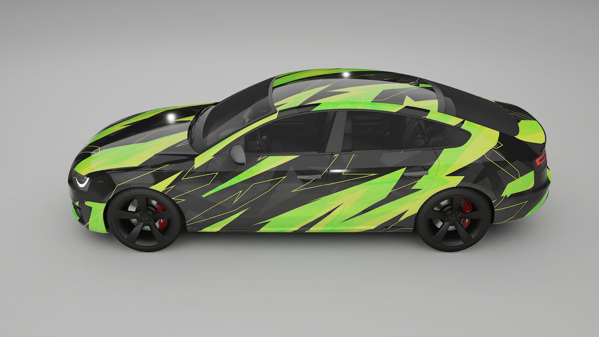 Audi A5 8T Sportback prefacelift pre-LCI NINJA TURTLES – Designad Wrap PPF-sats i utskrivbar polyuretanfilm