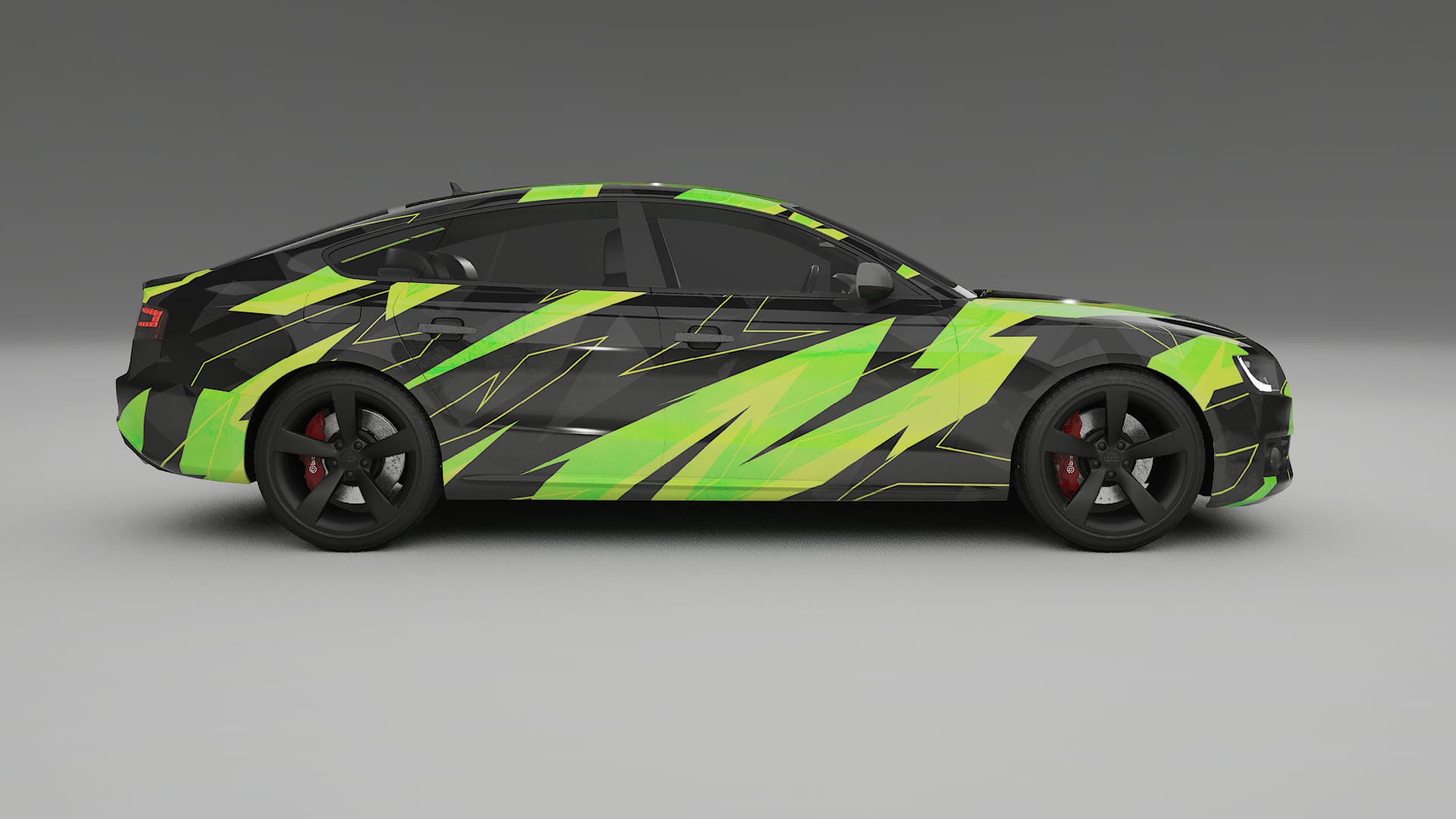 Audi A5 8T Sportback prefacelift pre-LCI NINJA TURTLES – Designad Wrap PPF-sats i utskrivbar polyuretanfilm