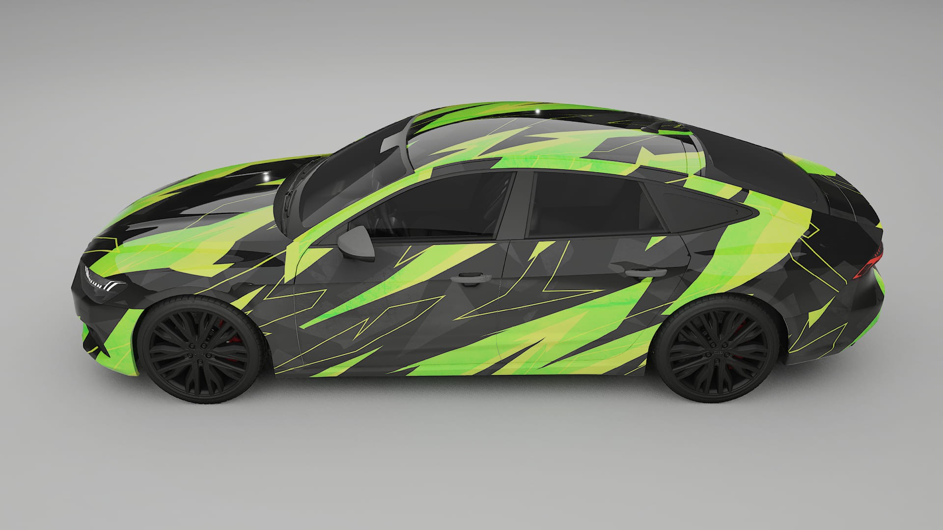 Audi A7 C8 Sportback prefacelift pre-LCI NINJA TURTLES – Designad Wrap PPF-sats i utskrivbar polyuretanfilm