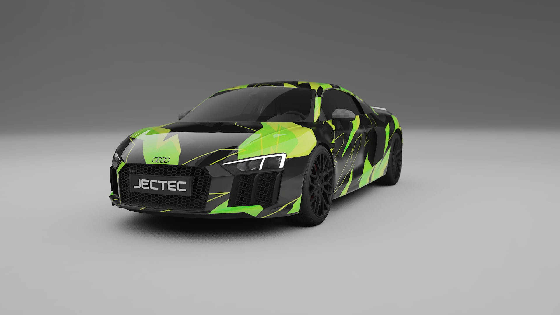 Audi R8 typ-4S prefacelift pre-LCI NINJA TURTLES – Designad Wrap PPF-sats i utskrivbar polyuretanfilm