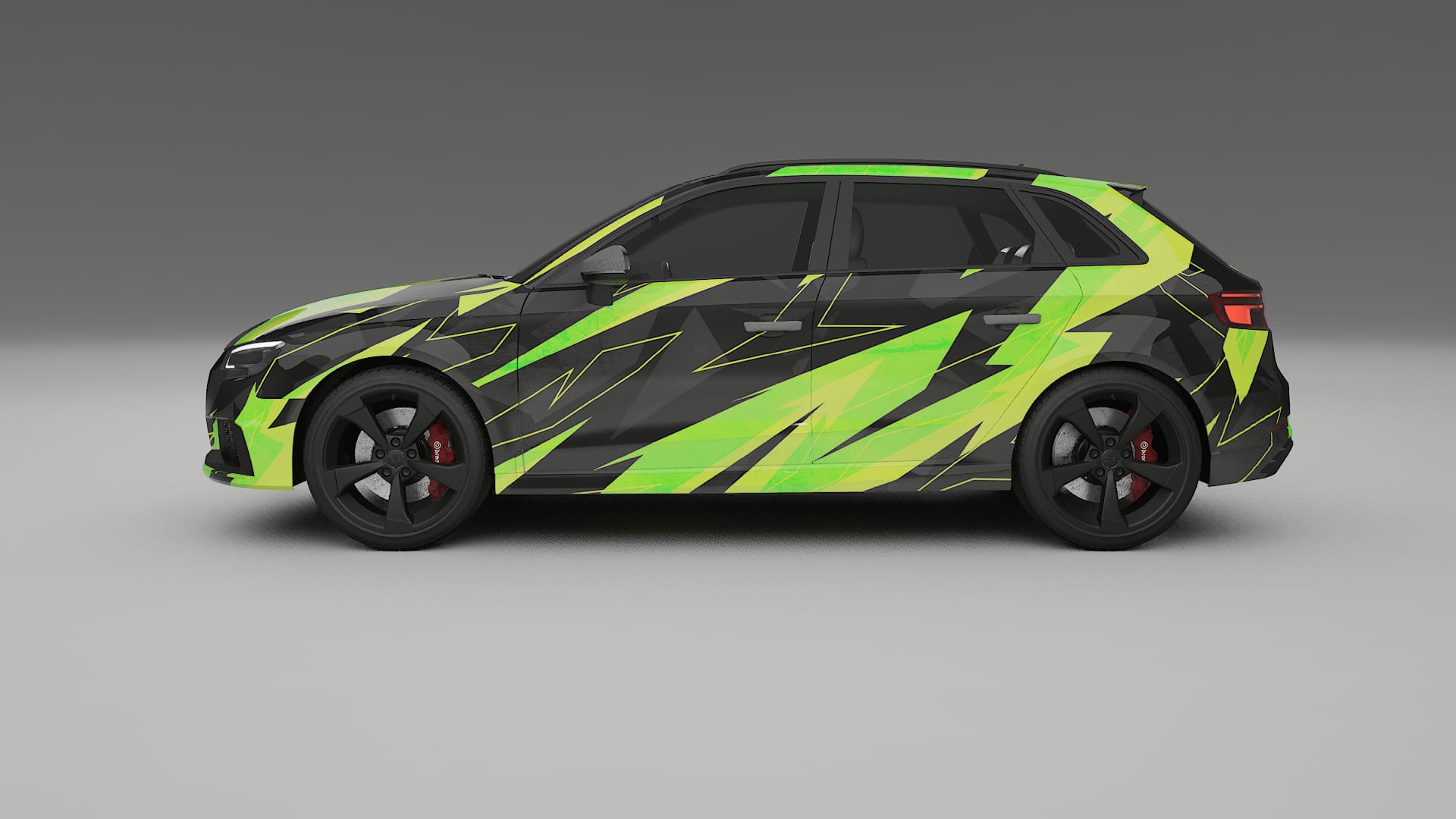 Audi RS3 Sportback 8V facelift LCI NINJA TURTLES – Designad Wrap PPF-sats i utskrivbar polyuretanfilm