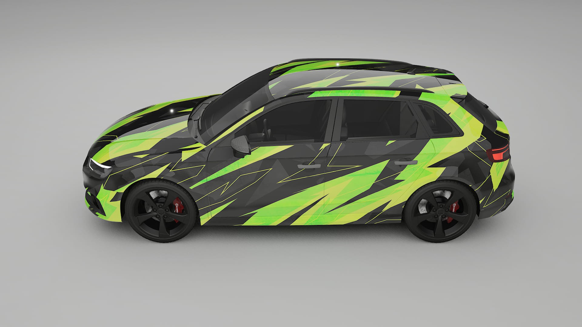 Audi RS3 Sportback 8V facelift LCI NINJA TURTLES – Designad Wrap PPF-sats i utskrivbar polyuretanfilm