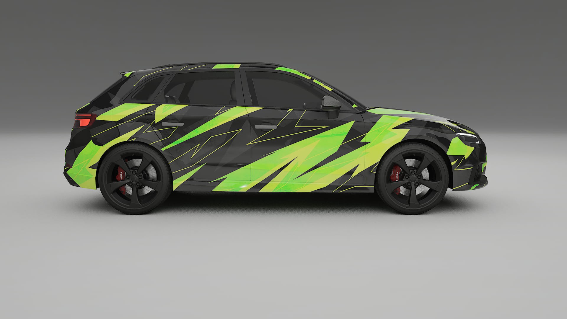 Audi RS3 Sportback 8V facelift LCI NINJA TURTLES – Designad Wrap PPF-sats i utskrivbar polyuretanfilm